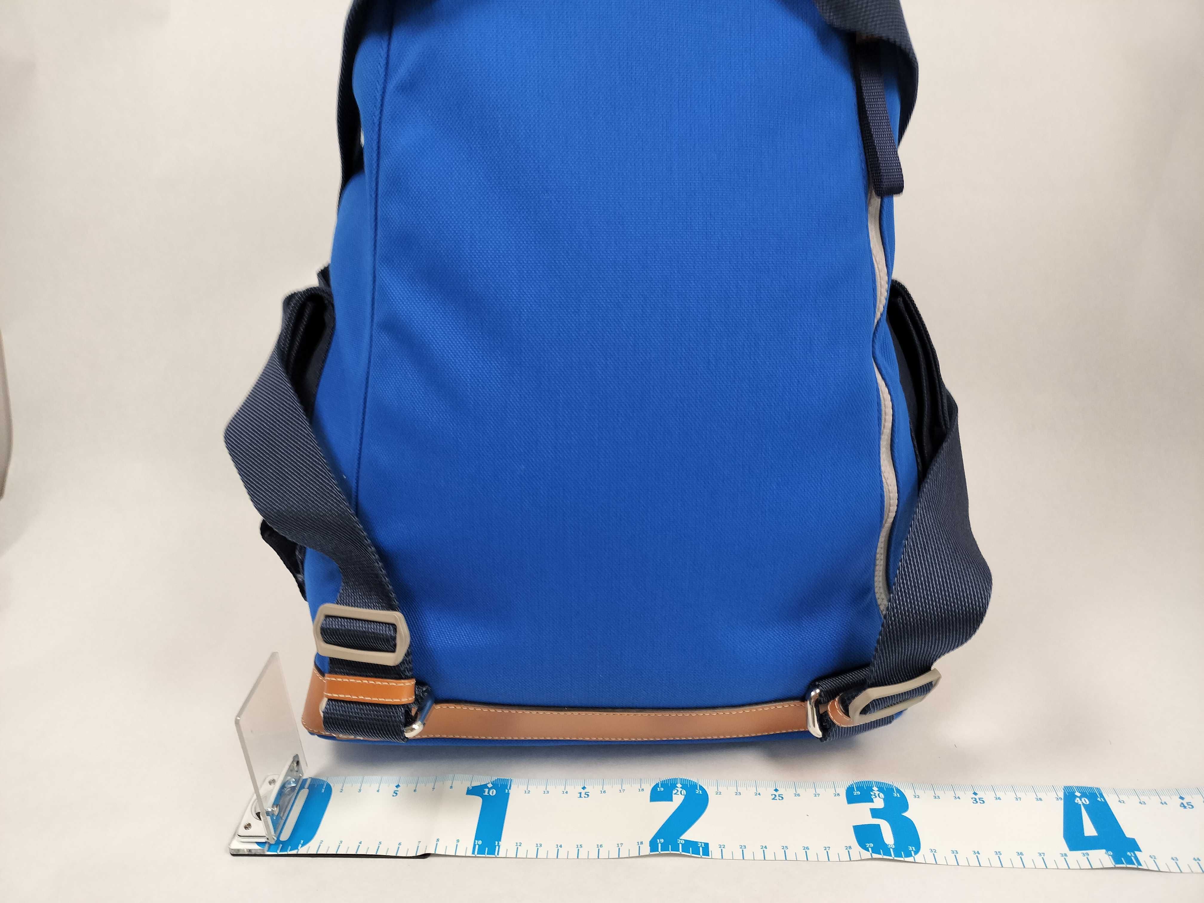 (Loewe) ILOEWE Nature Canvas x Leather Backpack/Rucksack, Blue x Brown — view 2