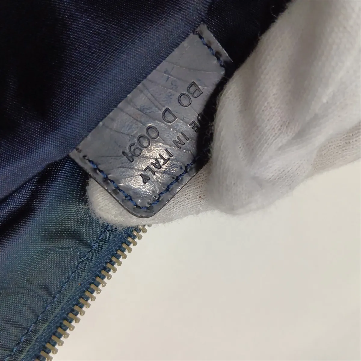 Saddle Bag Denim x Leather Handbag Blue — view 15
