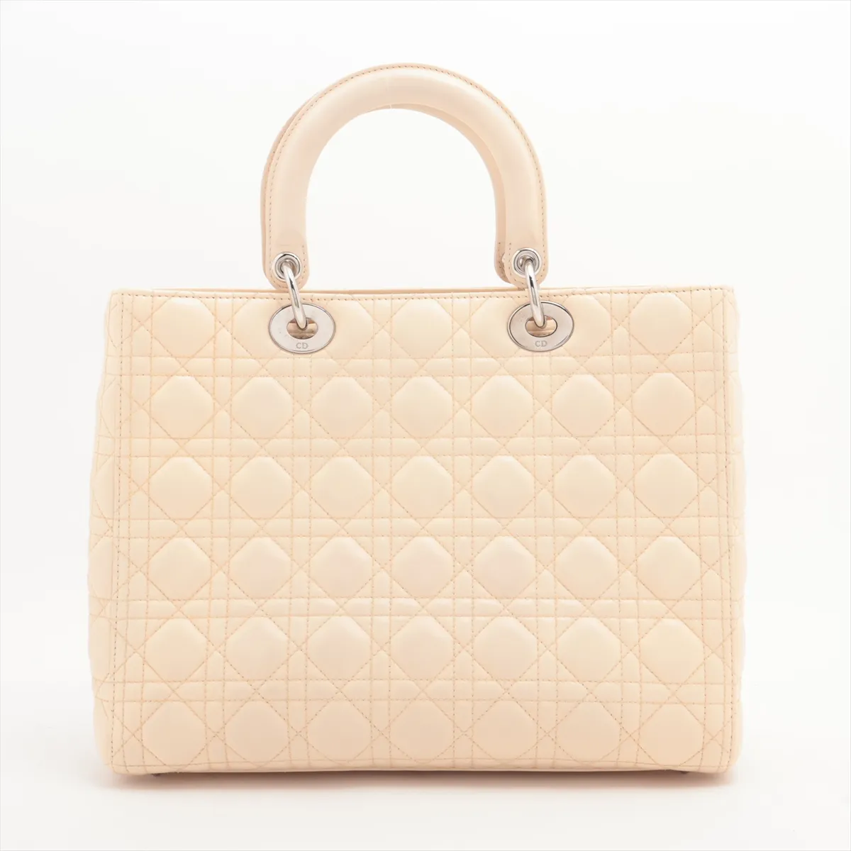 Lady Dior Cannage Large Leather 2WAY Handbag Beige — view 2