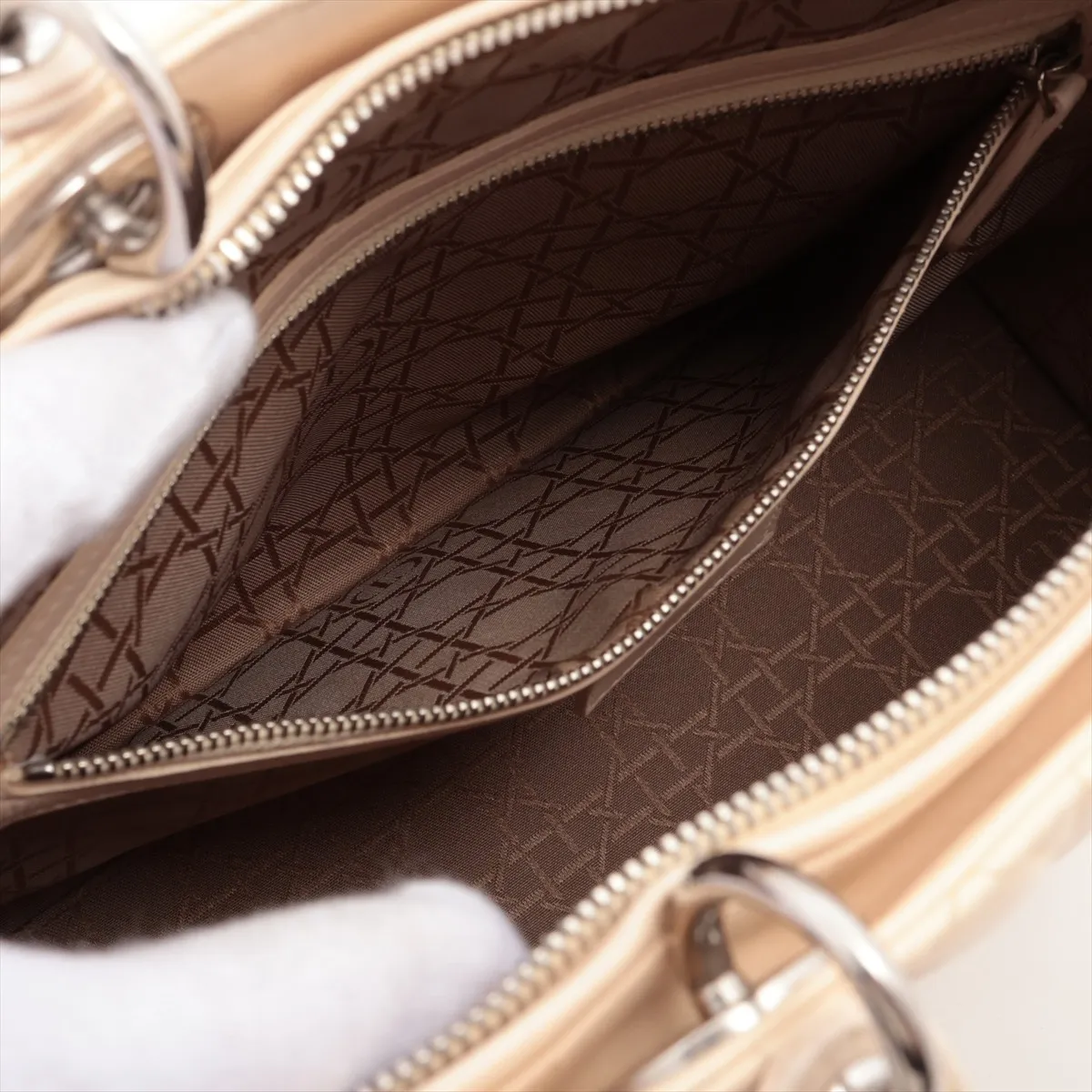 Lady Dior Cannage Large Leather 2WAY Handbag Beige — view 9