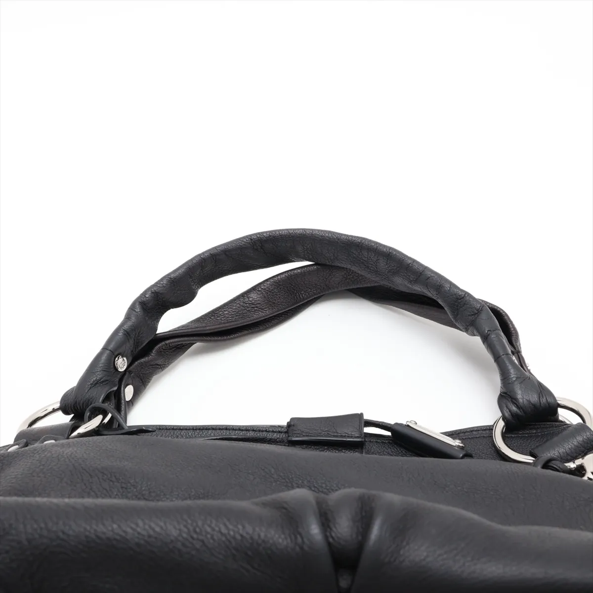Bittersweet Leather Handbag, Black, Unsigned Guarantee Card — view 6