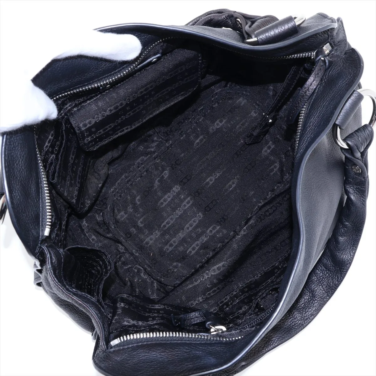 Bittersweet Leather Handbag, Black, Unsigned Guarantee Card — view 7
