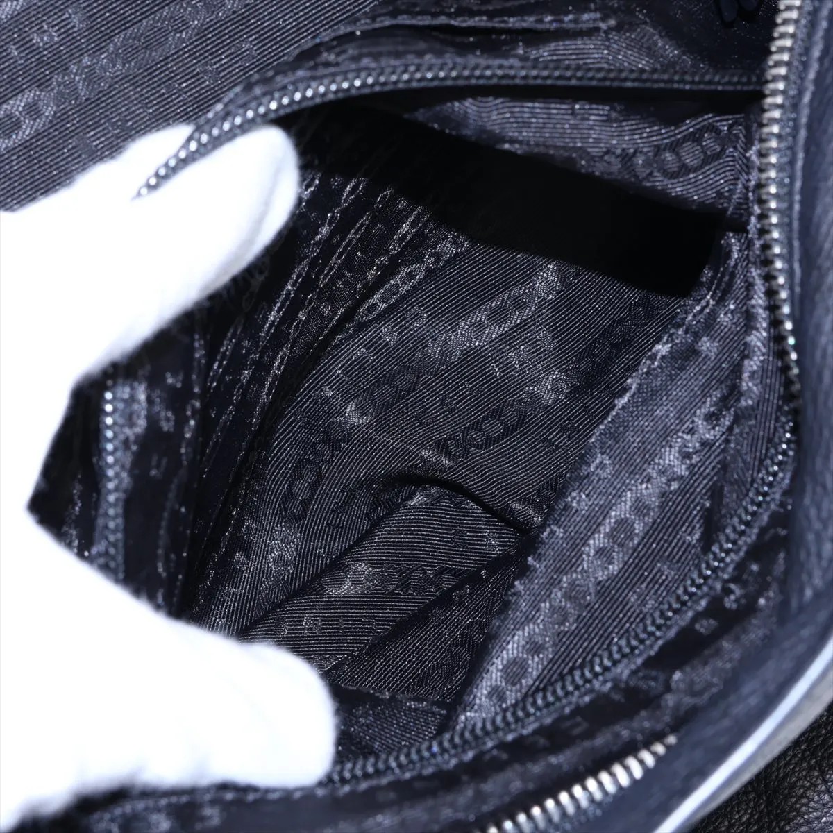 Bittersweet Leather Handbag, Black, Unsigned Guarantee Card — view 9