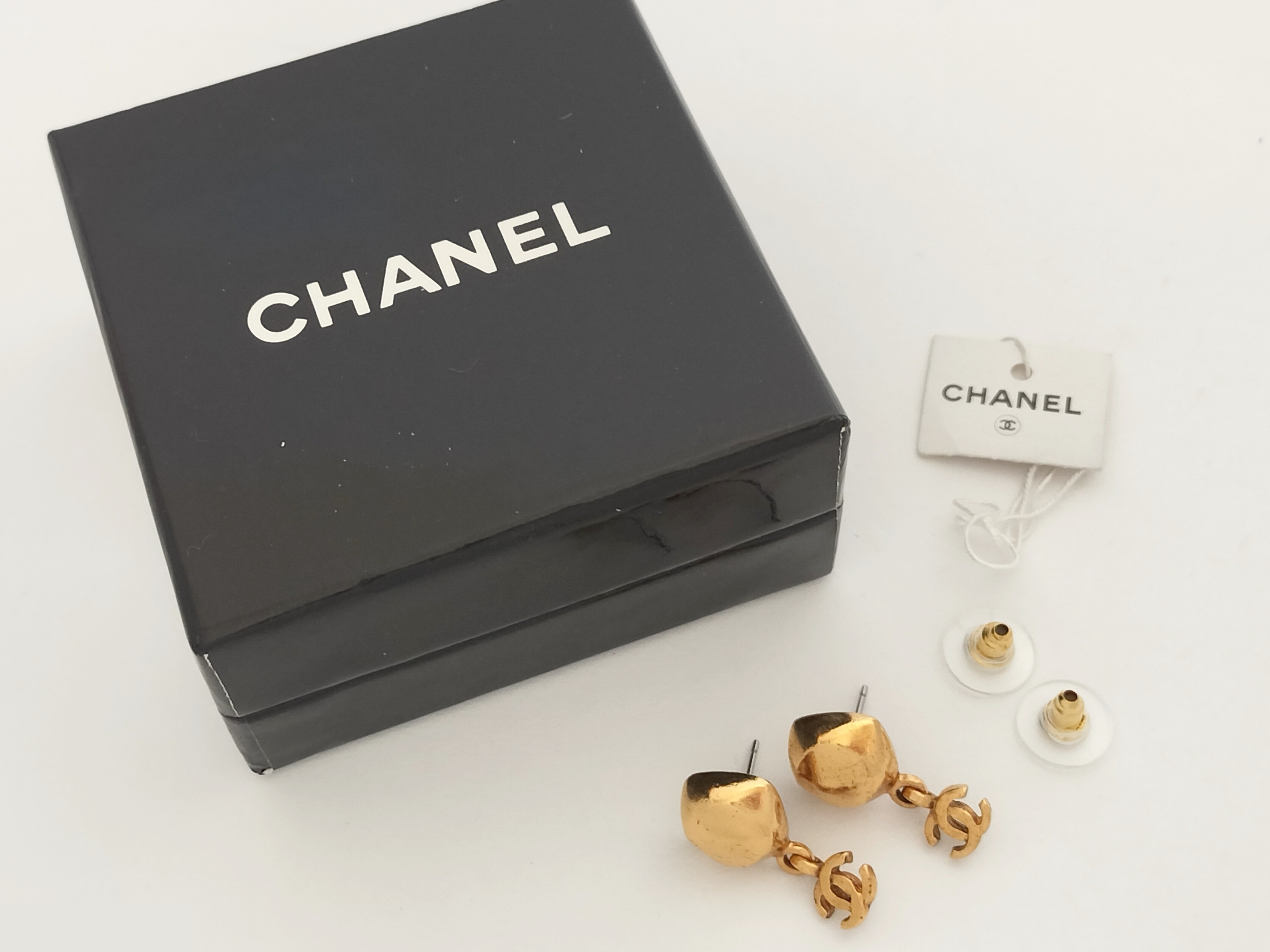 Coco dangling gold earrings — view 2