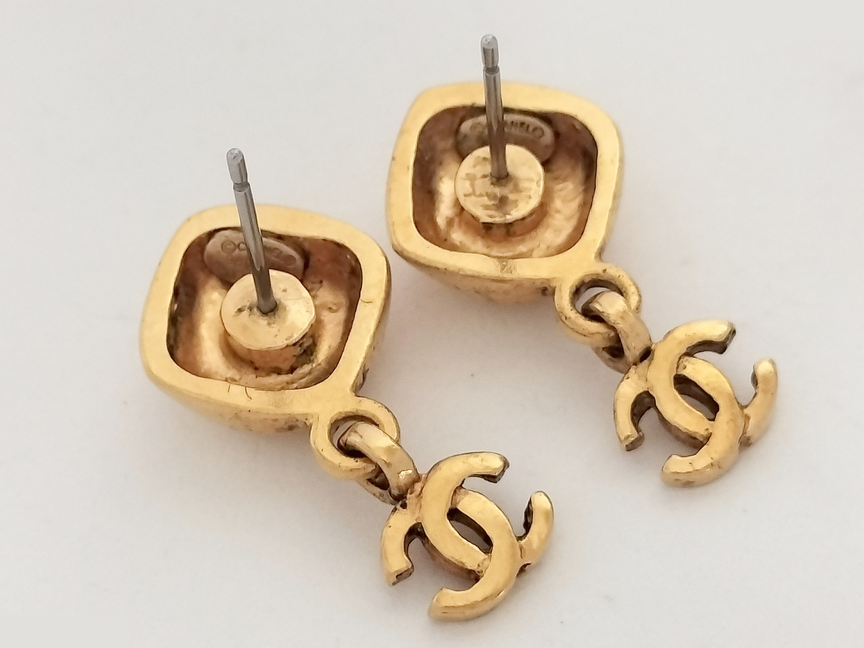 Coco dangling gold earrings — view 3