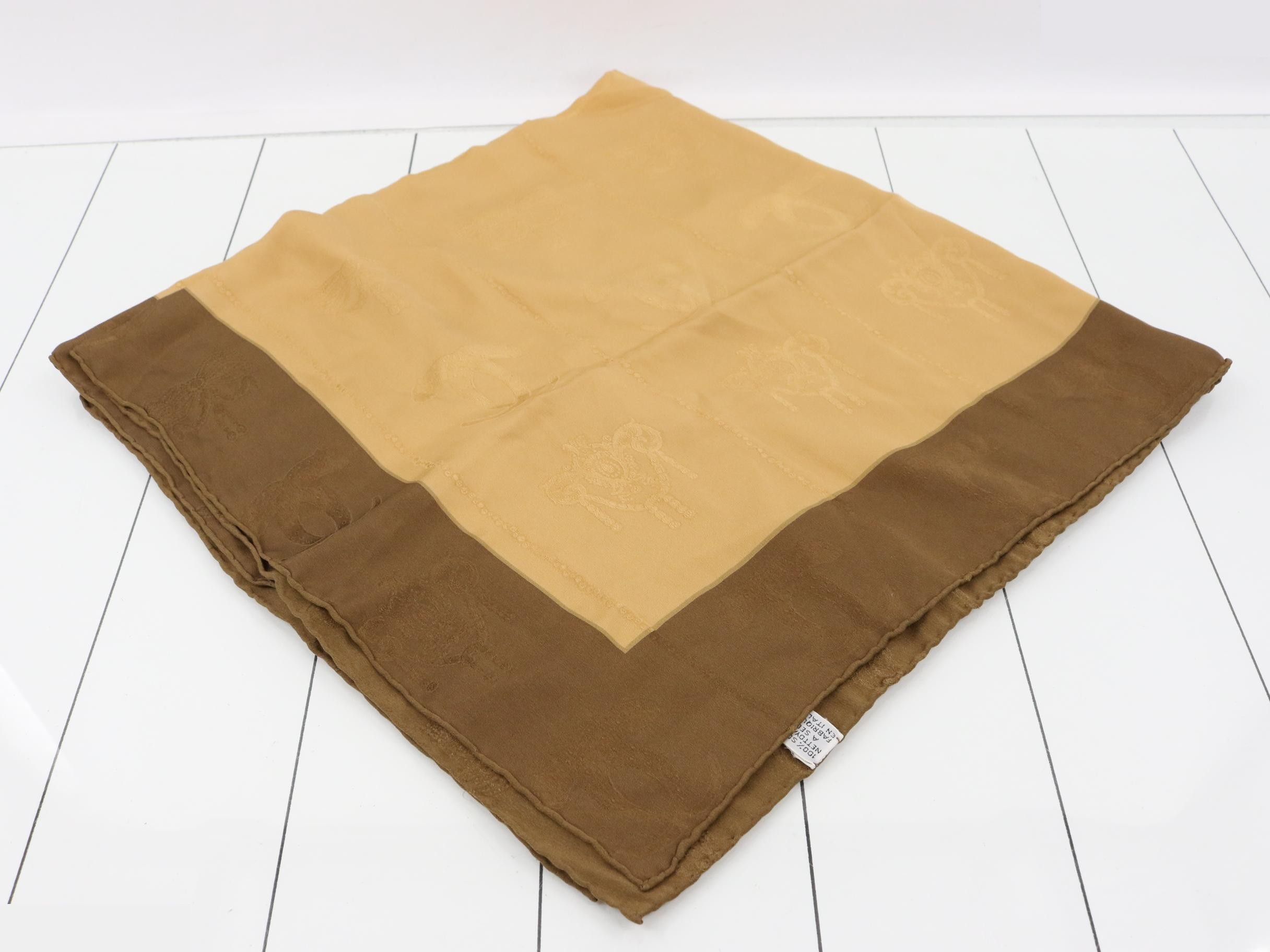 100% Silk Scarf, Gold Tones — view 2