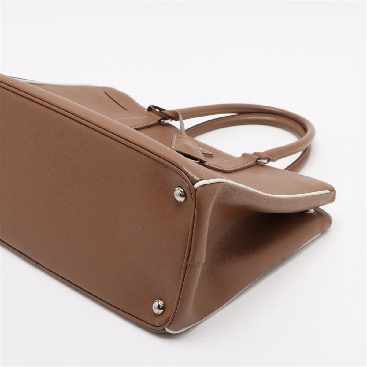 Saffiano Luxe Galleria Leather 2WAY Handbag Brown 1BA274 — view 3