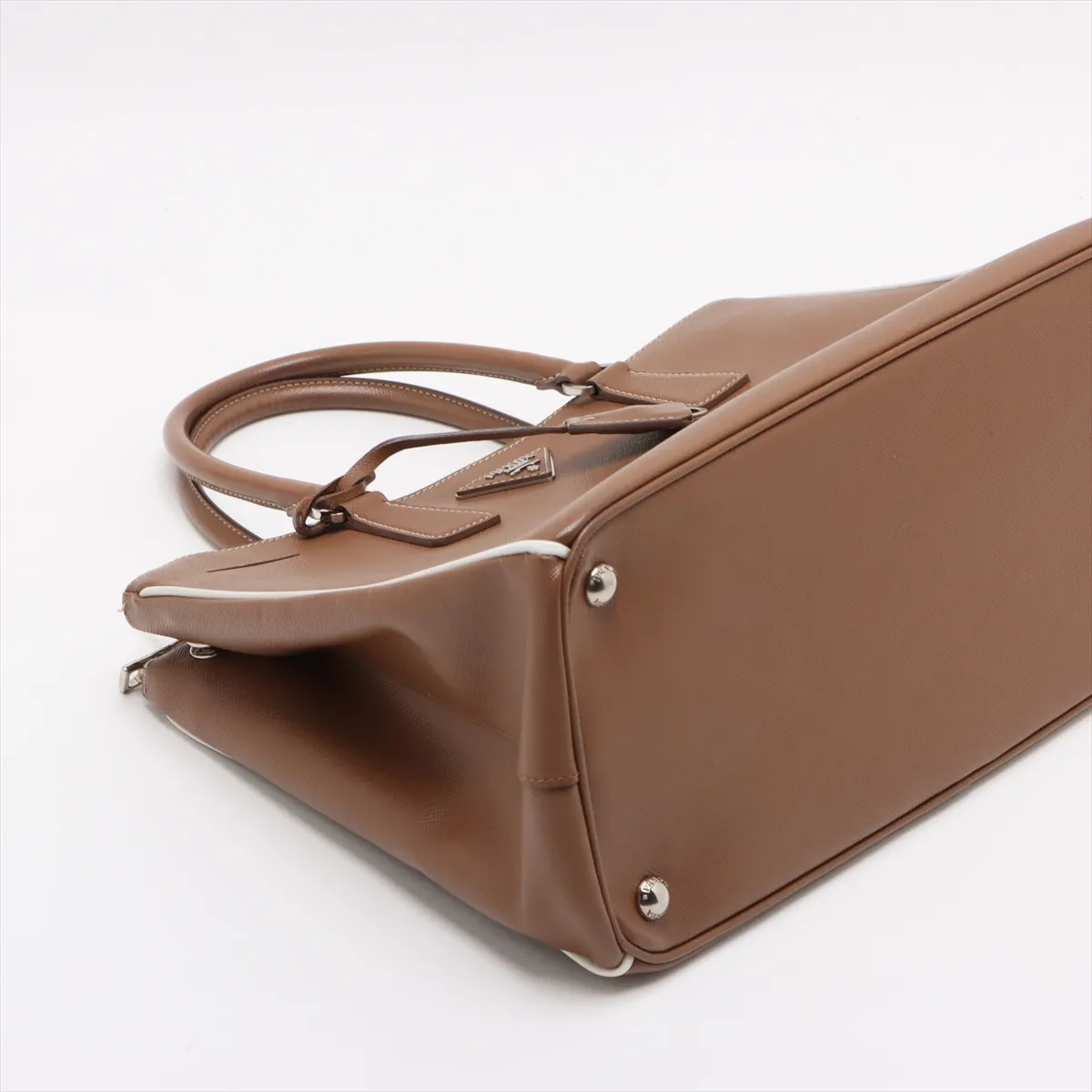Saffiano Luxe Galleria Leather 2WAY Handbag Brown 1BA274 — view 4
