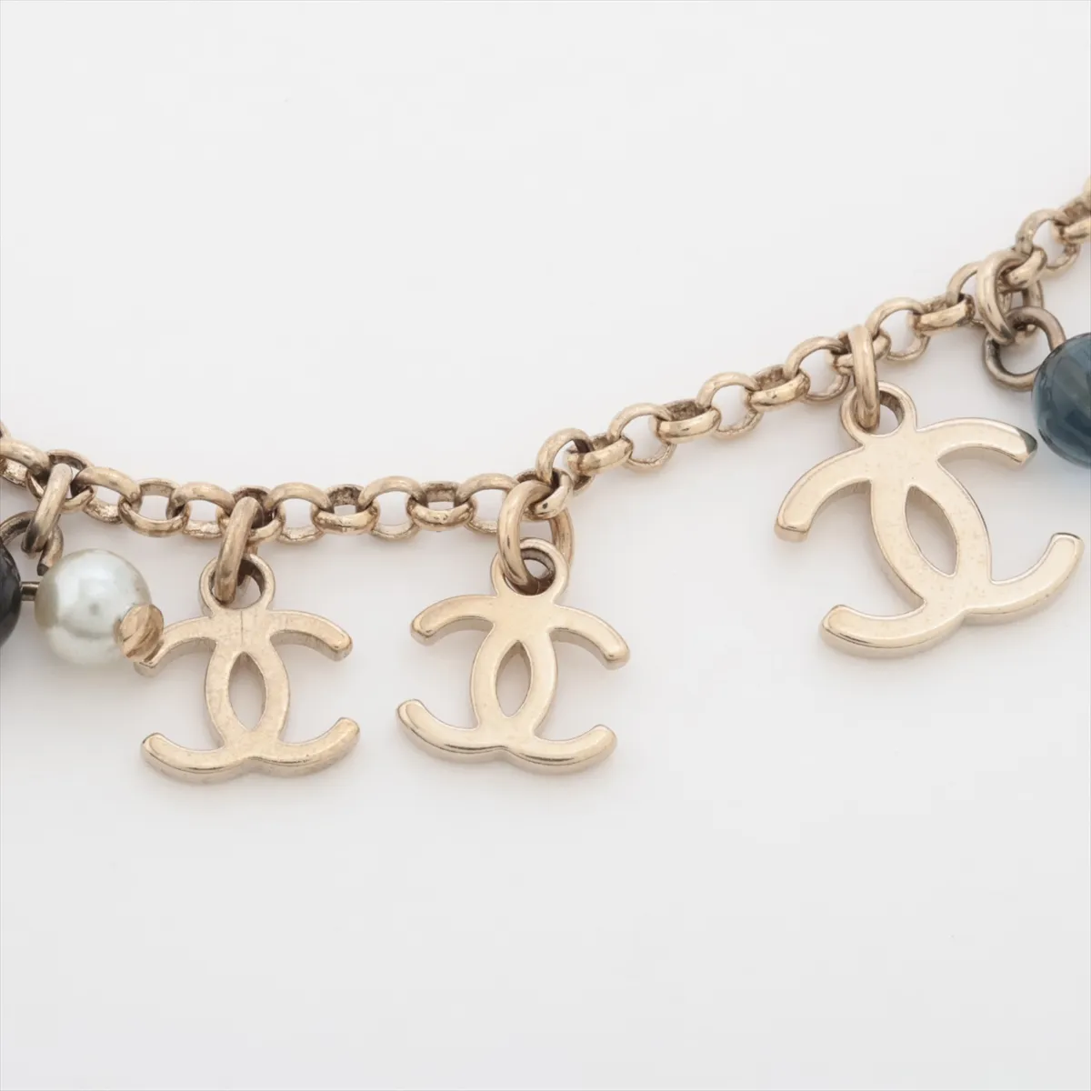 Coco Mark A19S Bracelet, GP x Faux Pearl x Colored Stone, Gold, — view 2