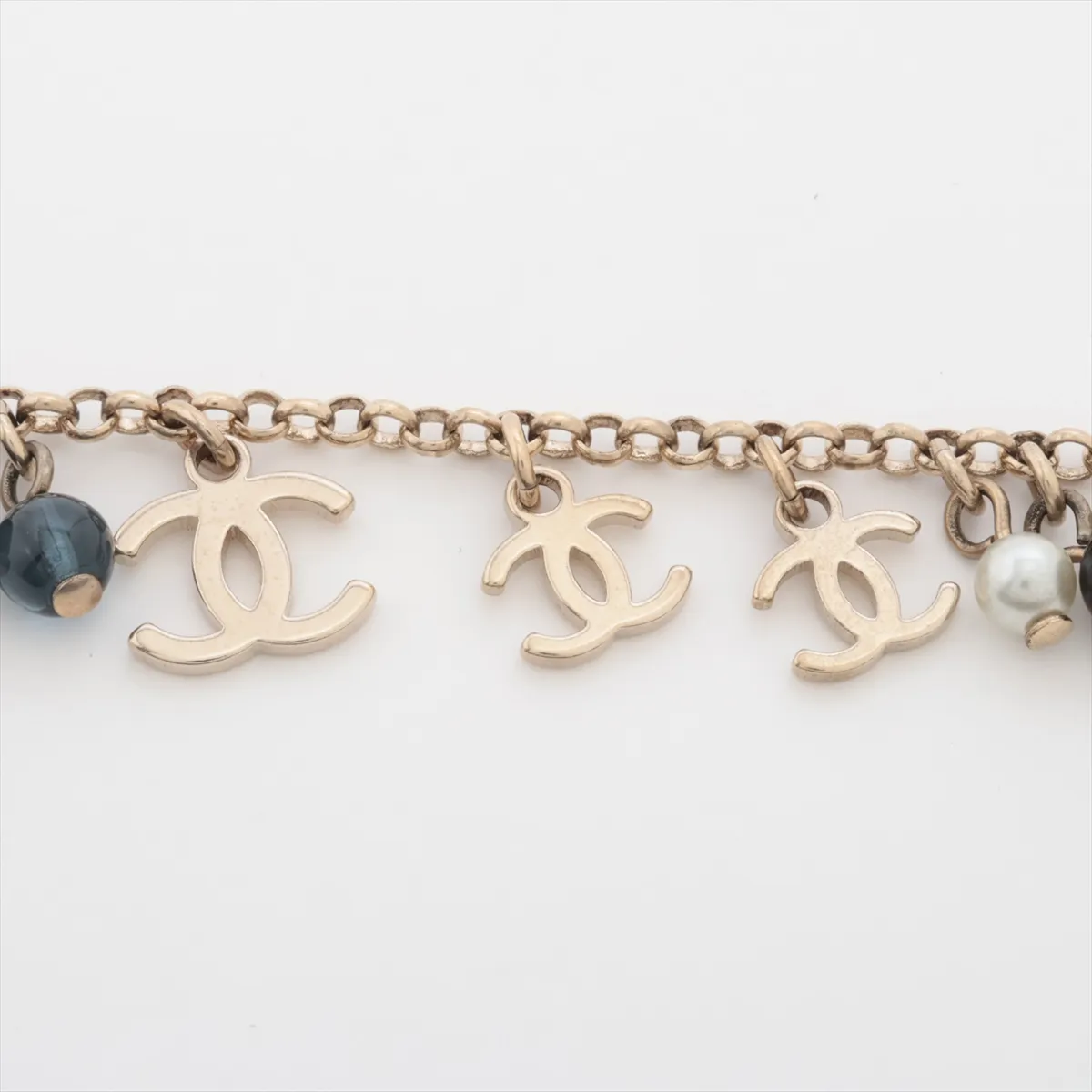 Coco Mark A19S Bracelet, GP x Faux Pearl x Colored Stone, Gold, — view 3