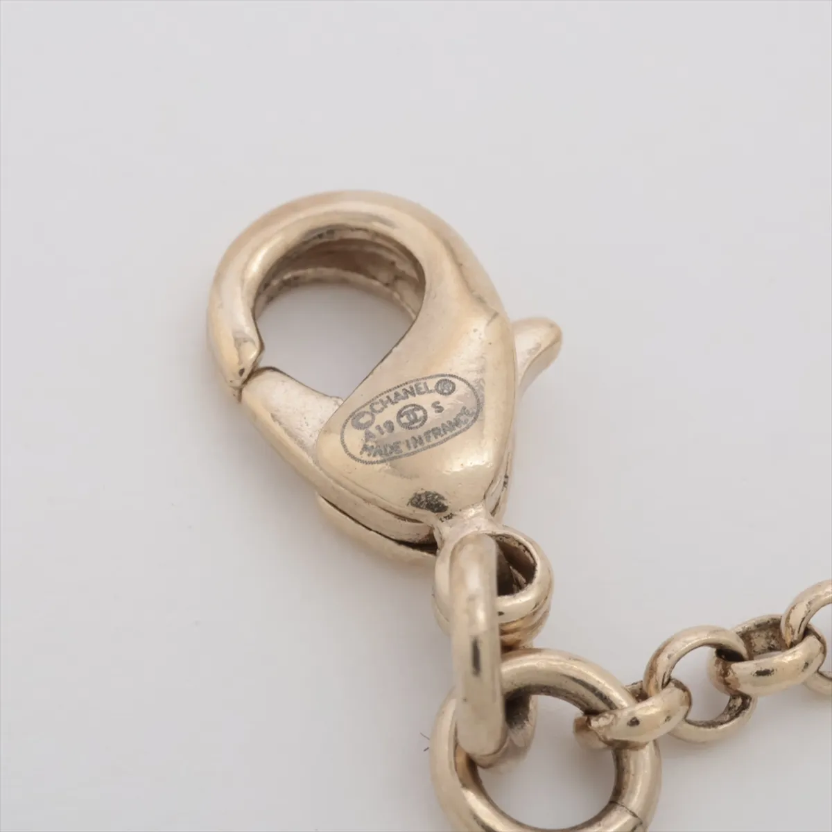 Coco Mark A19S Bracelet, GP x Faux Pearl x Colored Stone, Gold, — view 5