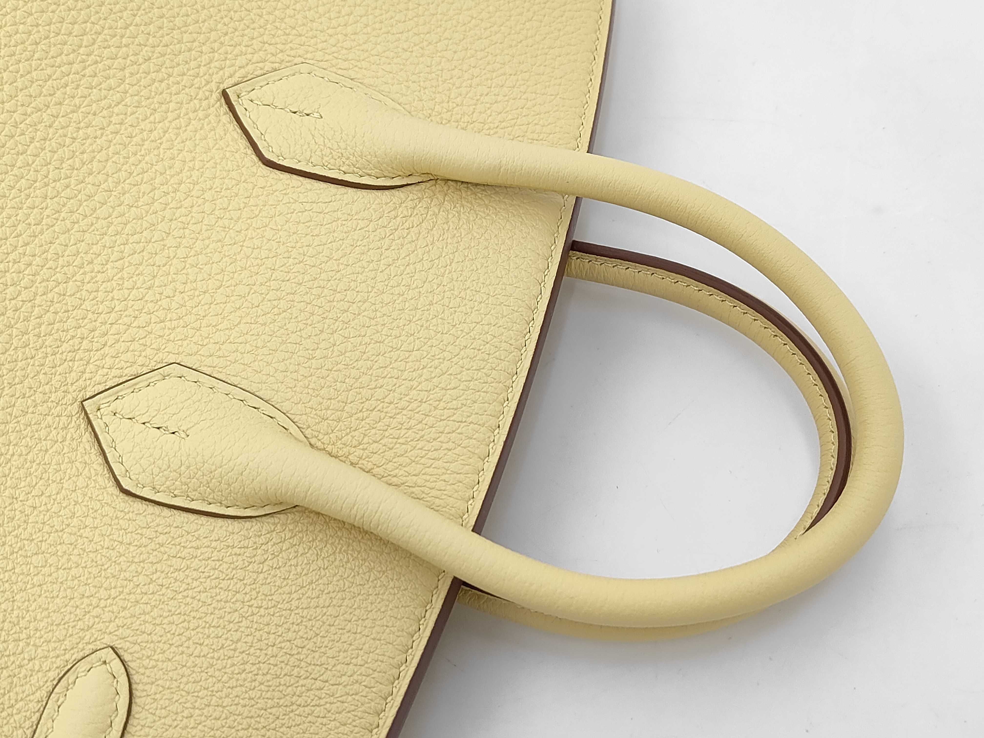 Birkin 25 Jaune Poussin, W stamp, silver hardware, unused handbag — view 4
