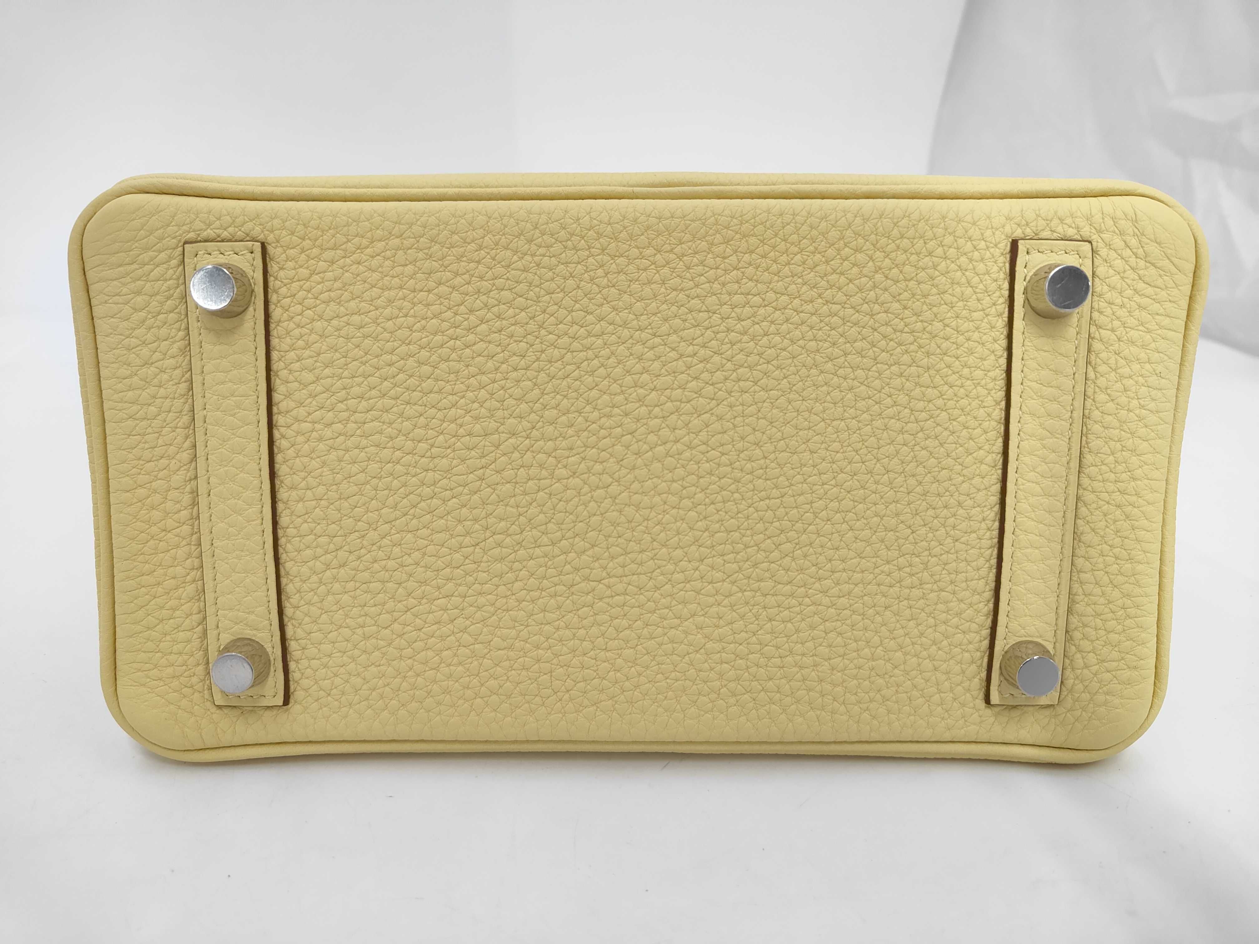 Birkin 25 Jaune Poussin, W stamp, silver hardware, unused handbag — view 7