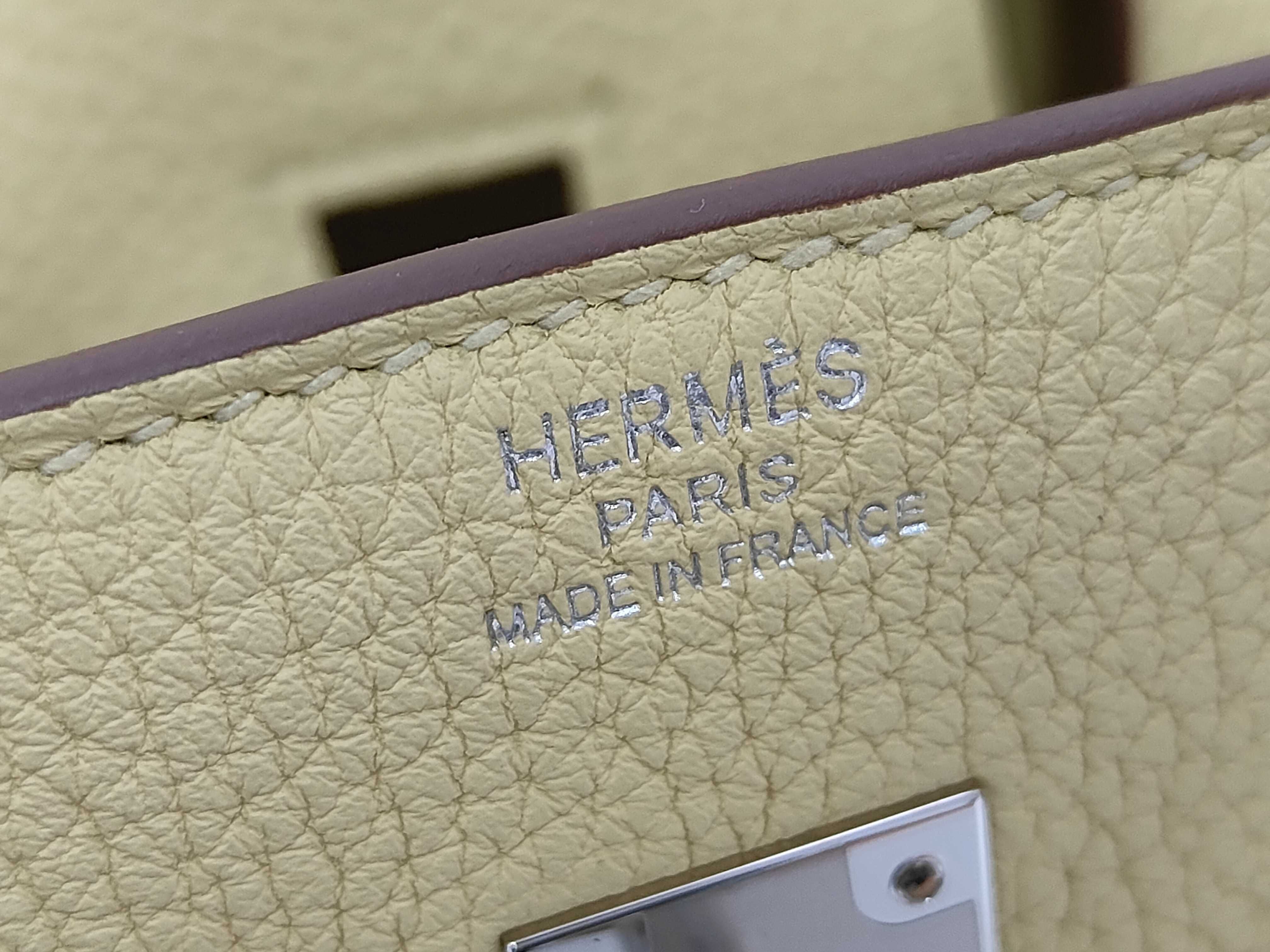 Birkin 25 Jaune Poussin, W stamp, silver hardware, unused handbag — view 9