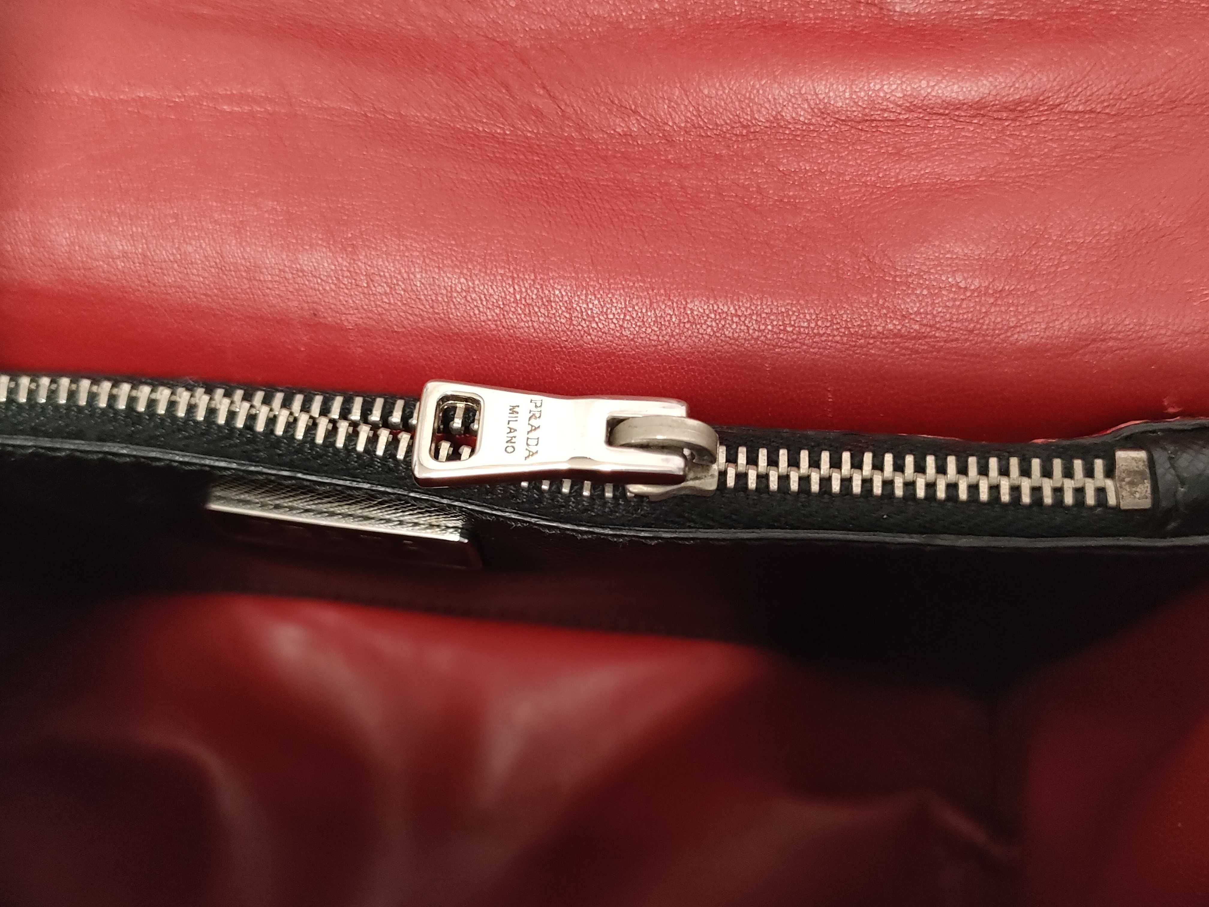 Shoulder Bag, Black and Silver, Saffiano Leather Shoulder Bag — view 12