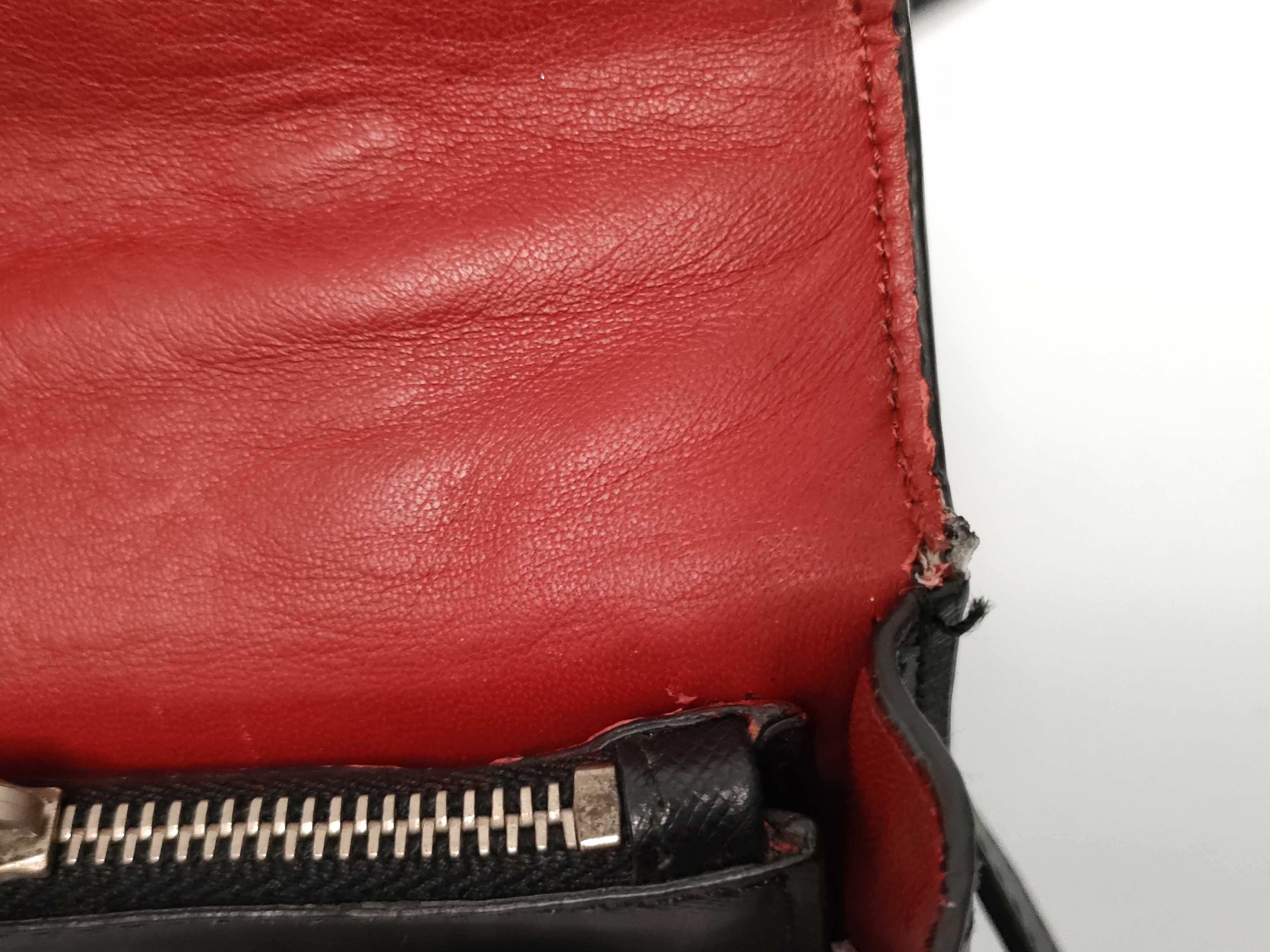 Shoulder Bag, Black and Silver, Saffiano Leather Shoulder Bag — view 7