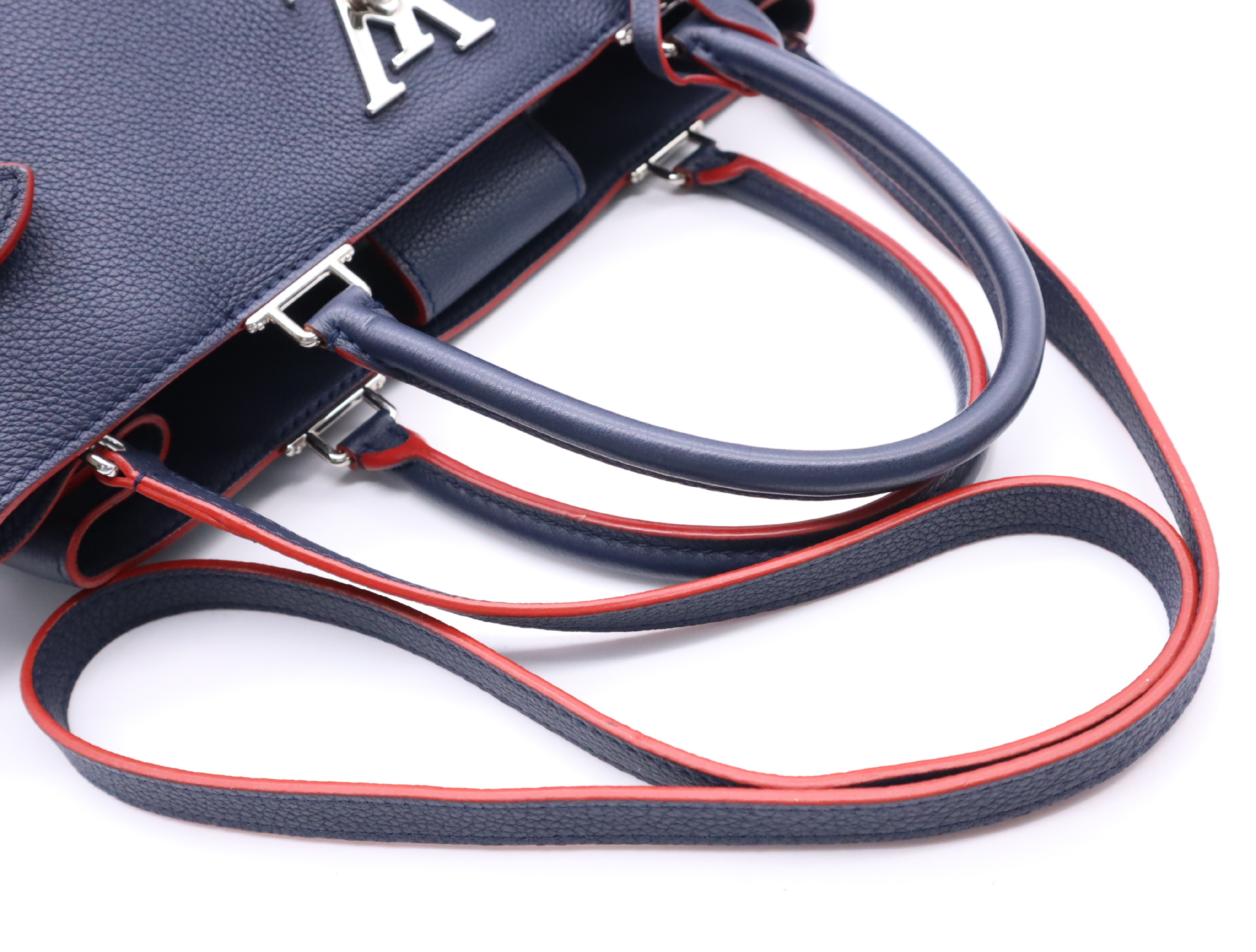 M53645 Lockme Day Marine Rouge Handbag with Shoulder Strap and Clochette — view 12