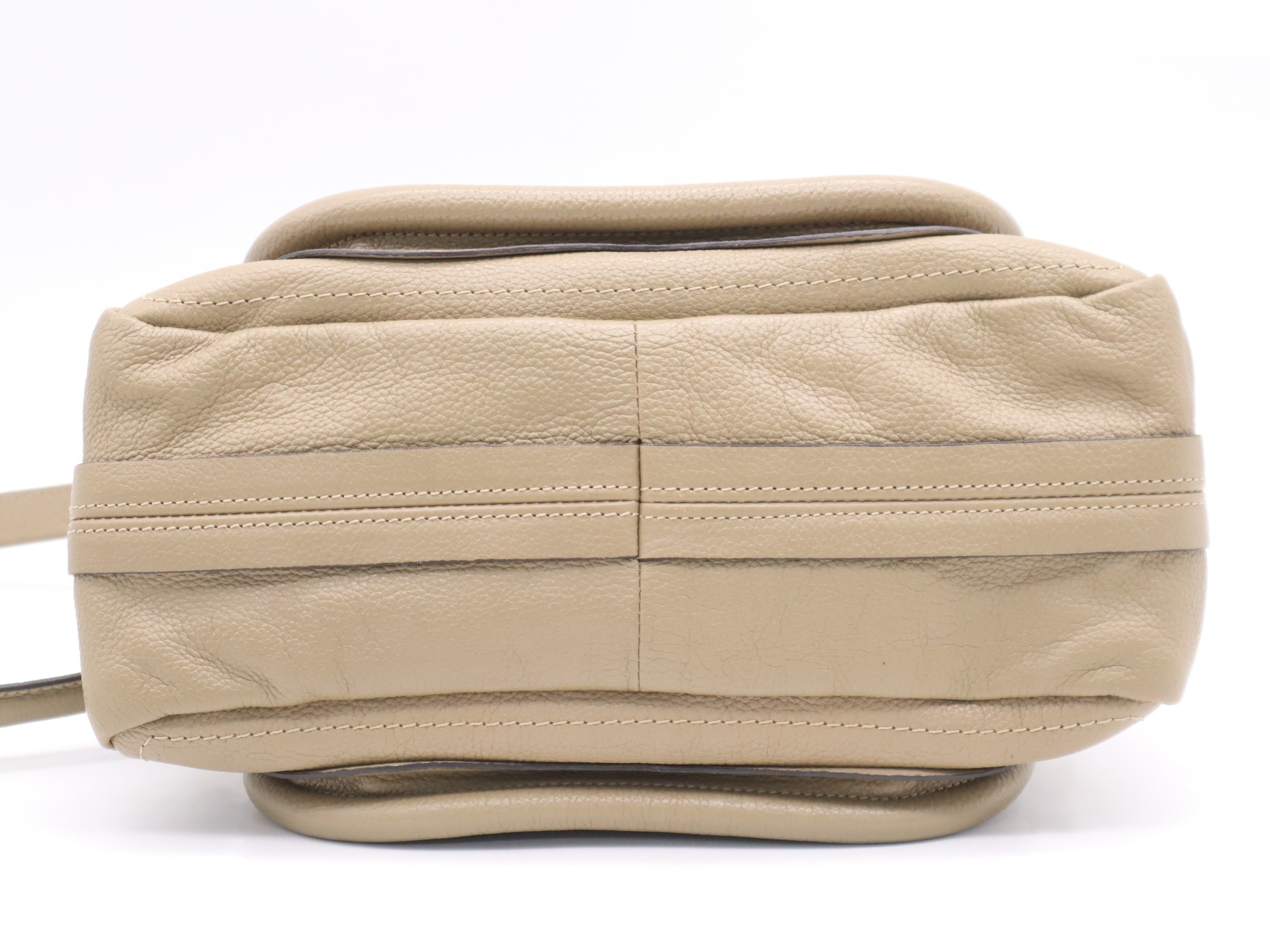 Leather Paraty handbag, beige, gold hardware. — view 4