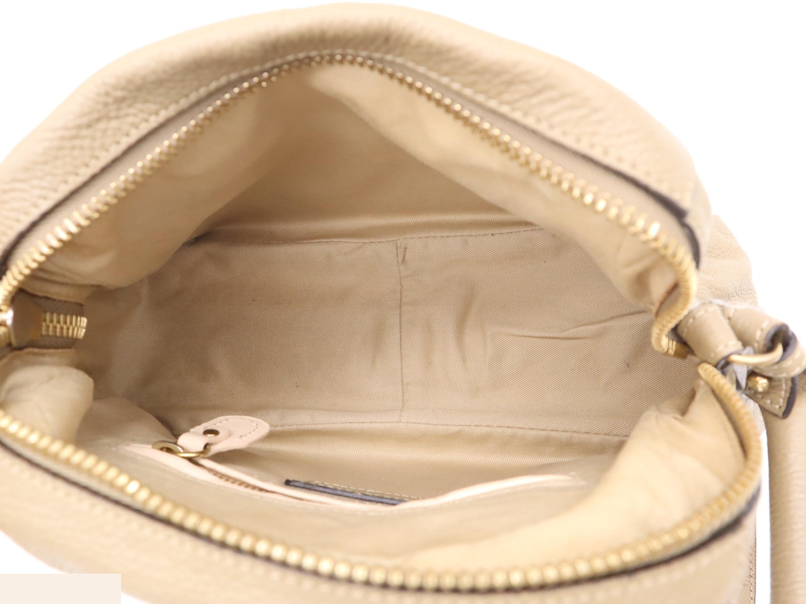Leather Paraty handbag, beige, gold hardware. — view 7