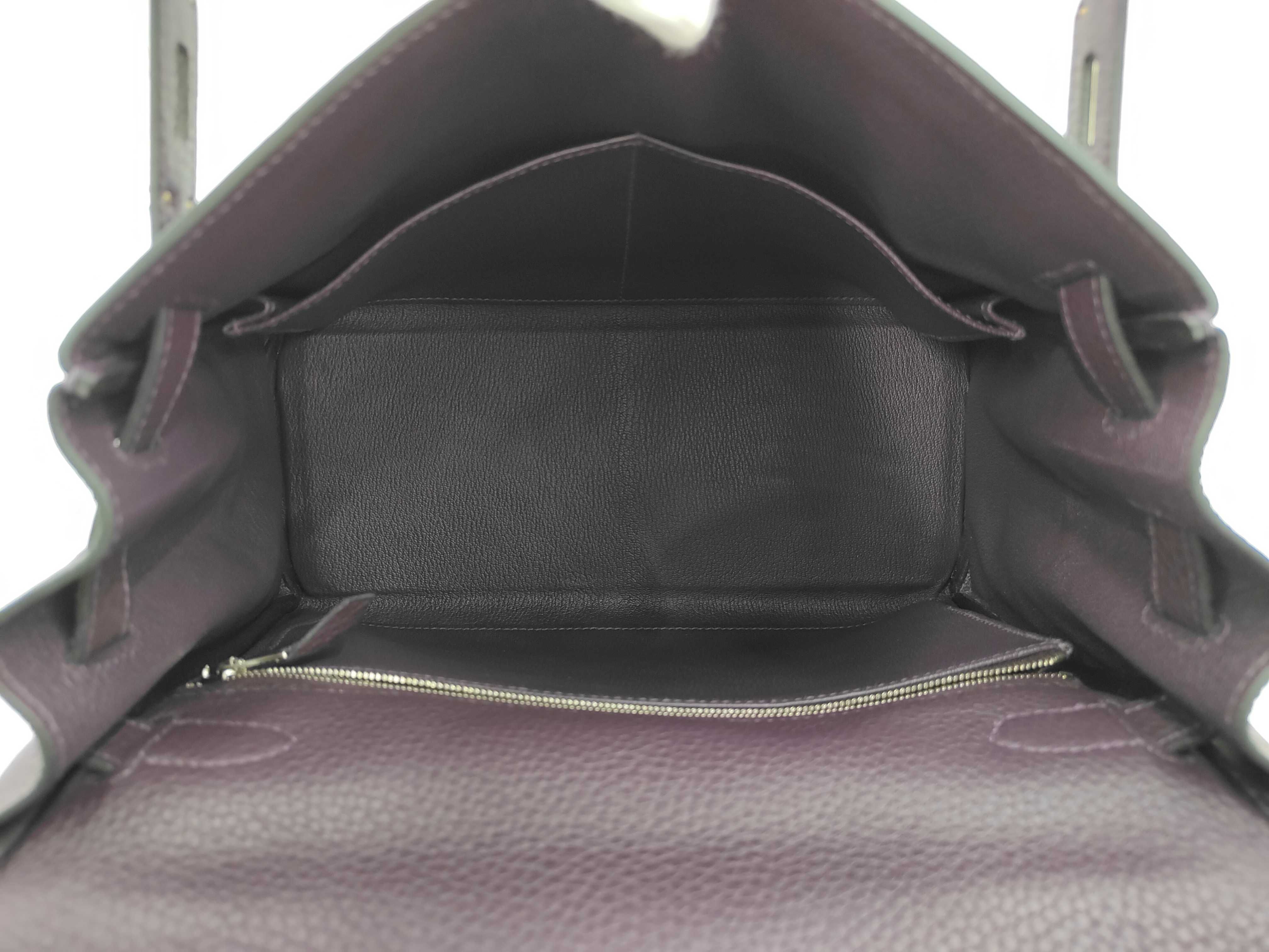 Kelly 28 Togo Raisin Silver Hardware D Stamp Handbag — view 11