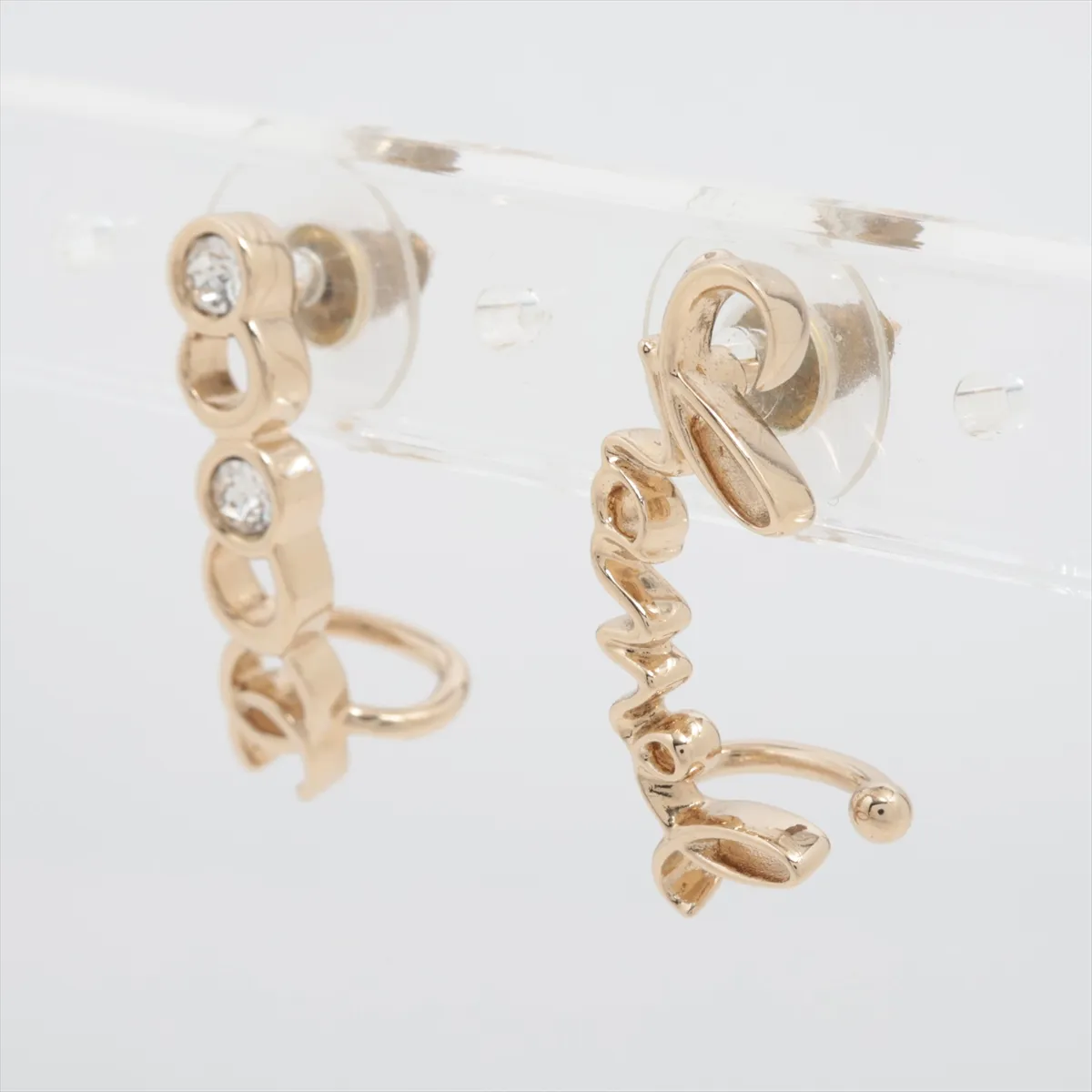 Logo A22P Earrings (Pair) GP x Rhinestone Gold — view 3