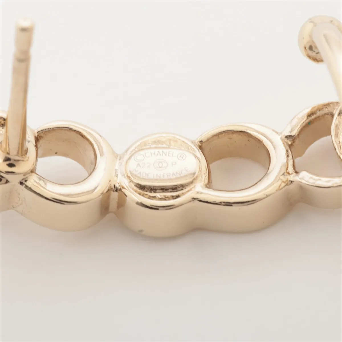 Logo A22P Earrings (Pair) GP x Rhinestone Gold — view 5