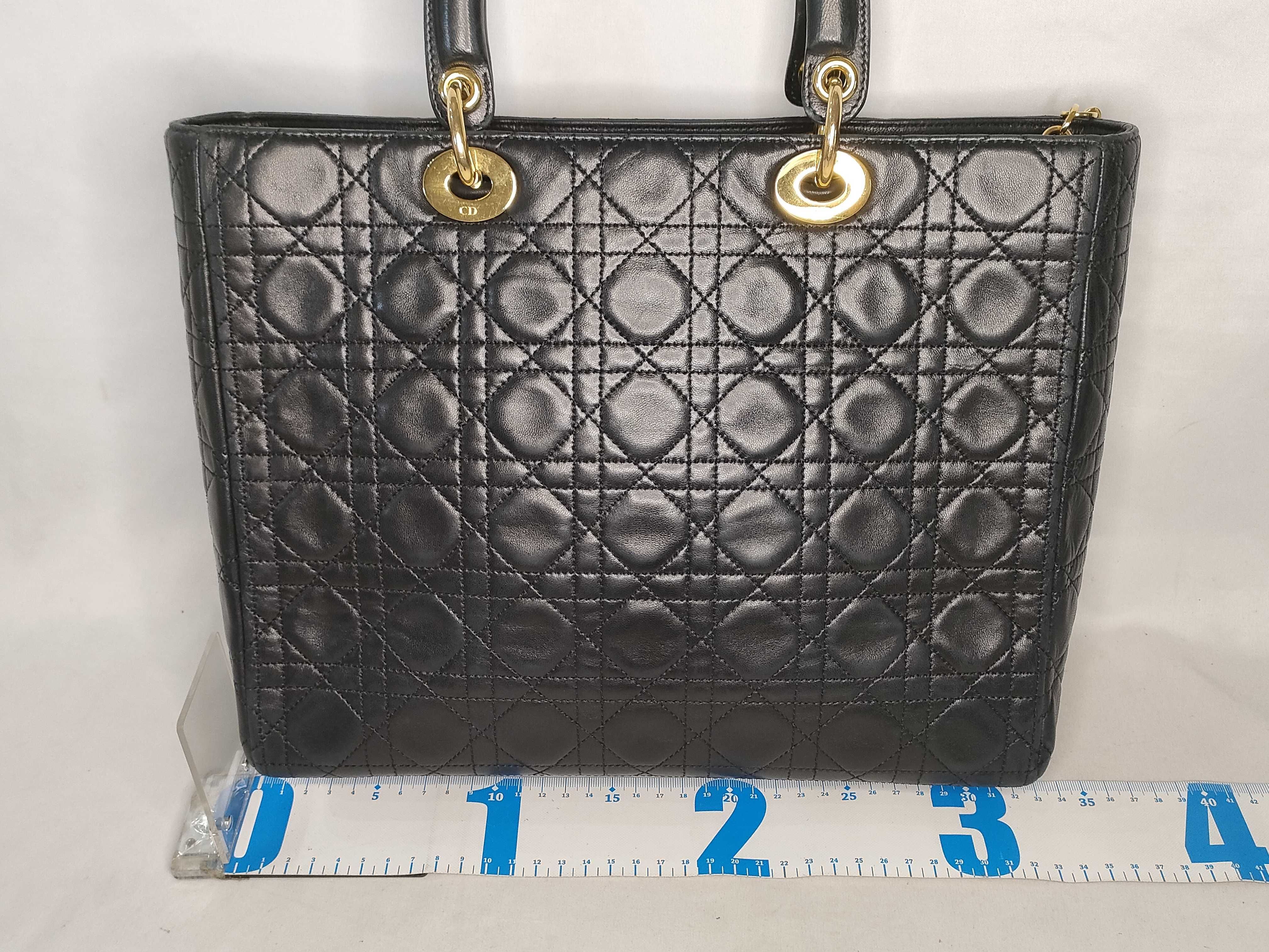 Lady Dior PH - Cow Skin Cannage Large Lady Shoulder Bag Leather Black Handbag — view 2