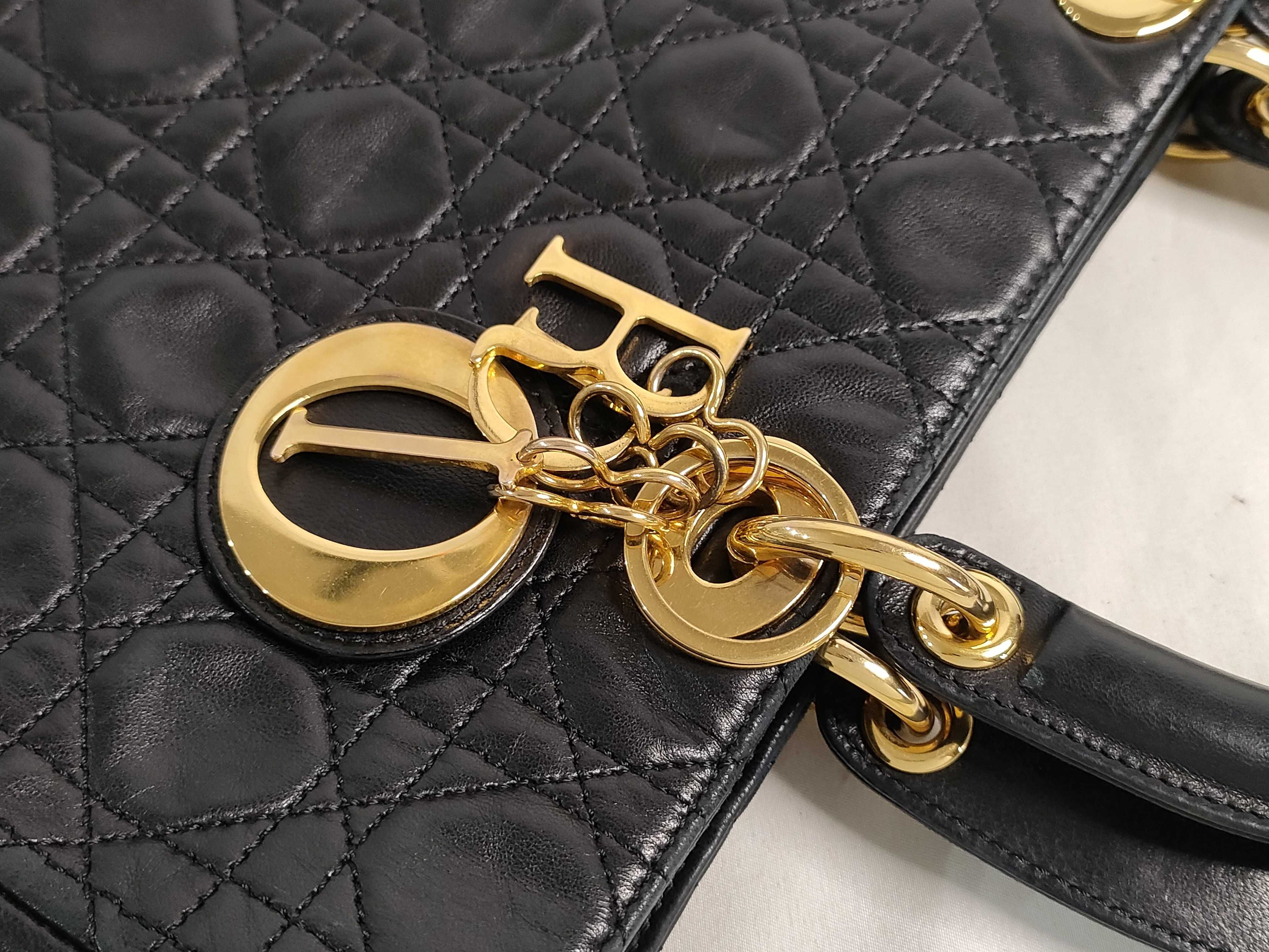 Lady Dior PH - Cow Skin Cannage Large Lady Shoulder Bag Leather Black Handbag — view 5