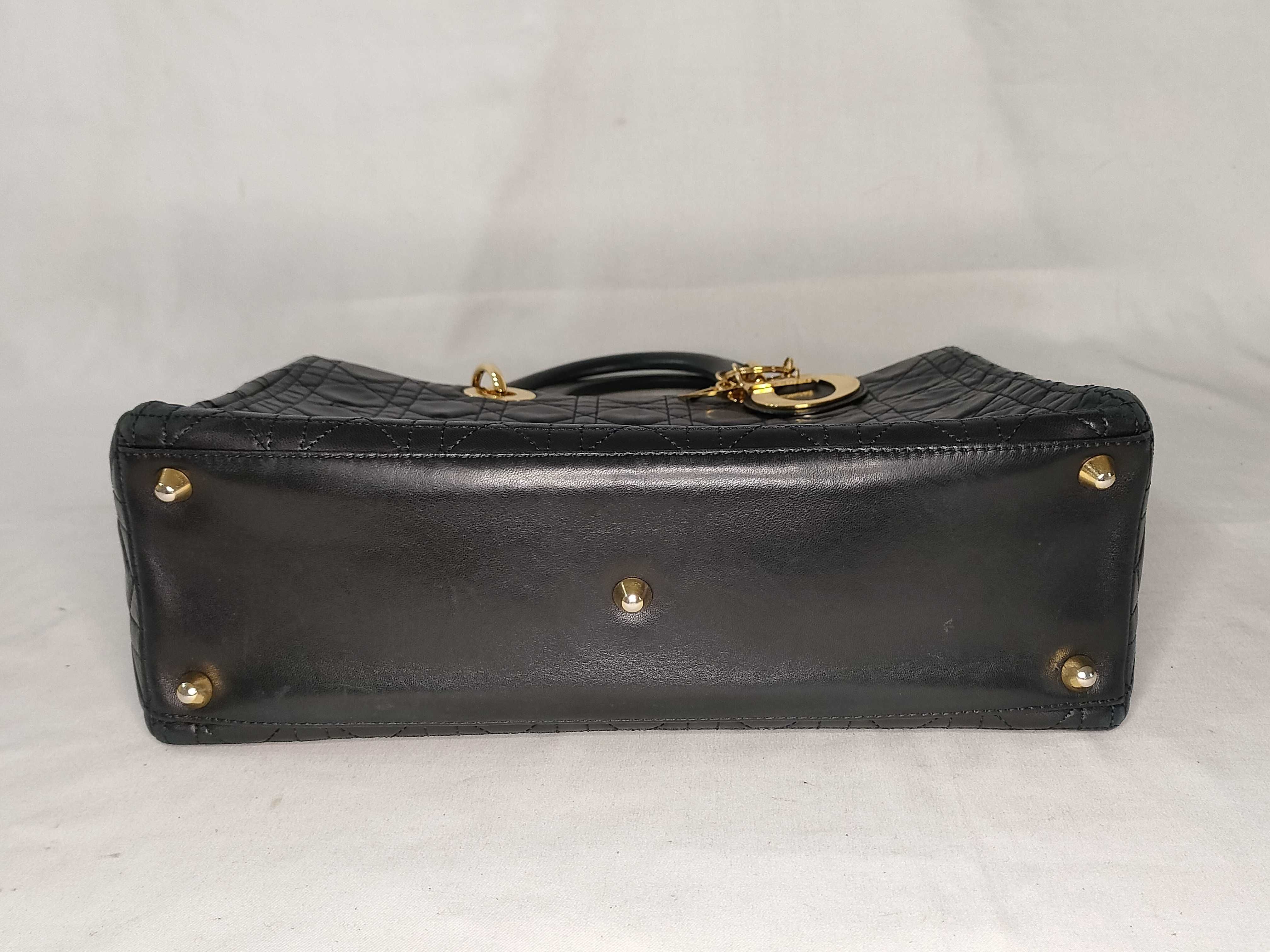 Lady Dior PH - Cow Skin Cannage Large Lady Shoulder Bag Leather Black Handbag — view 8