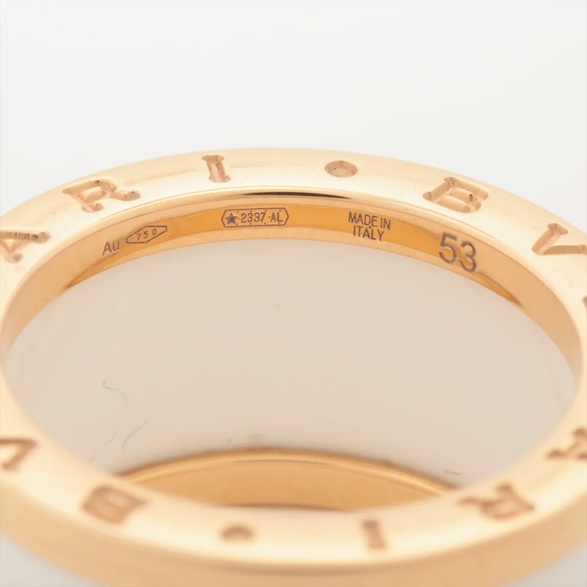B.zero1 Ring, 750 (PG) x Ceramic, 10.2g, Size 53, NPHPCC, Dents — view 3