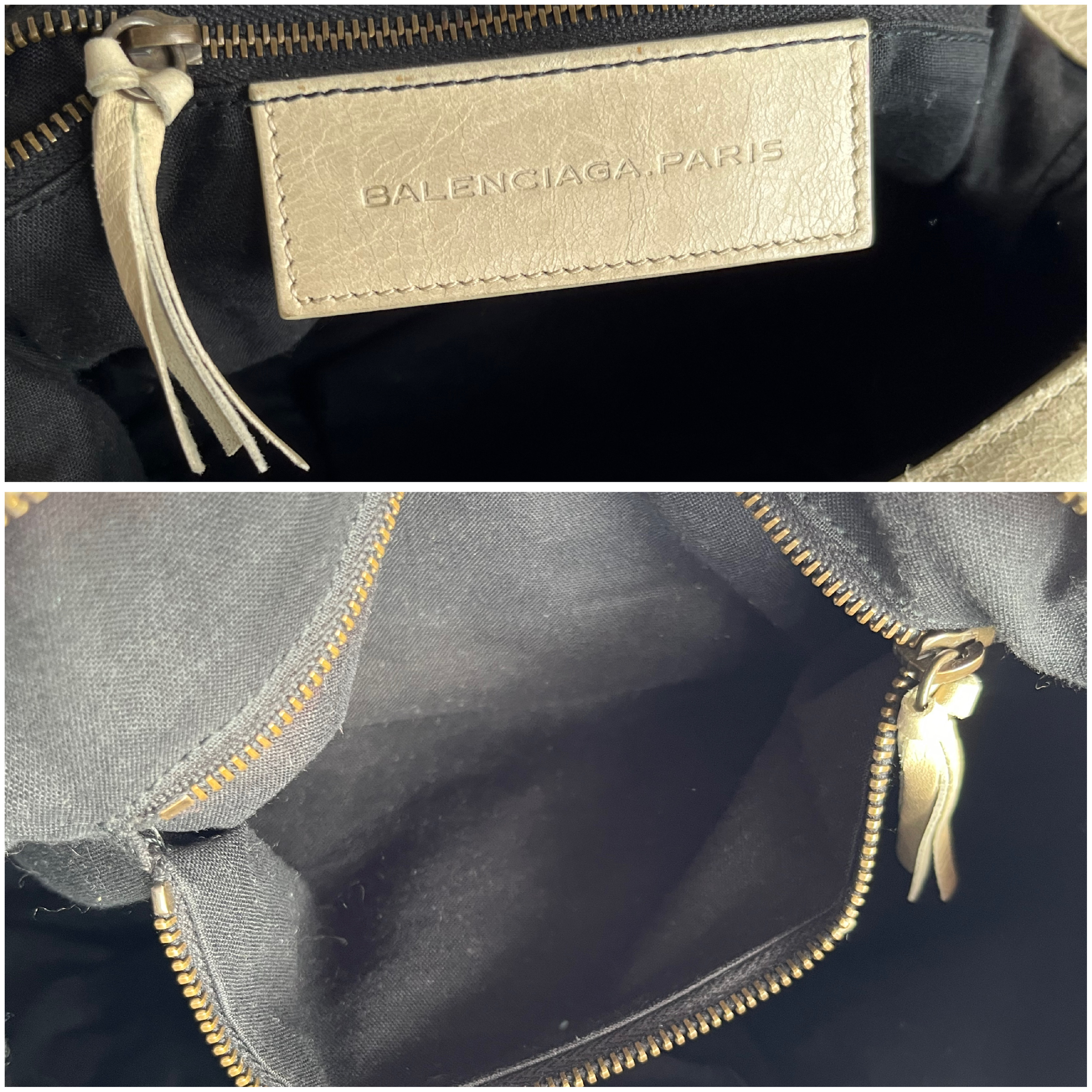 The City Beige Lambskin Leather Shoulder Bag with Mirror and Shoulder Strap — view 12
