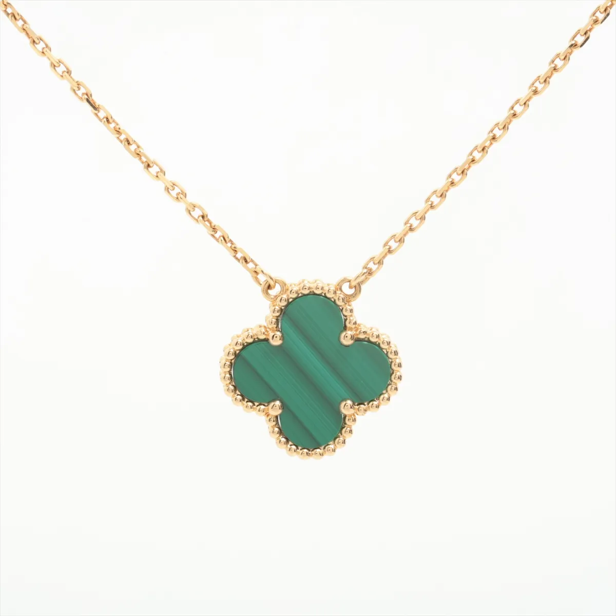 Vintage Alhambra Malachite Necklace 750 (Yellow Gold) 5.4g JA789938 — view 2