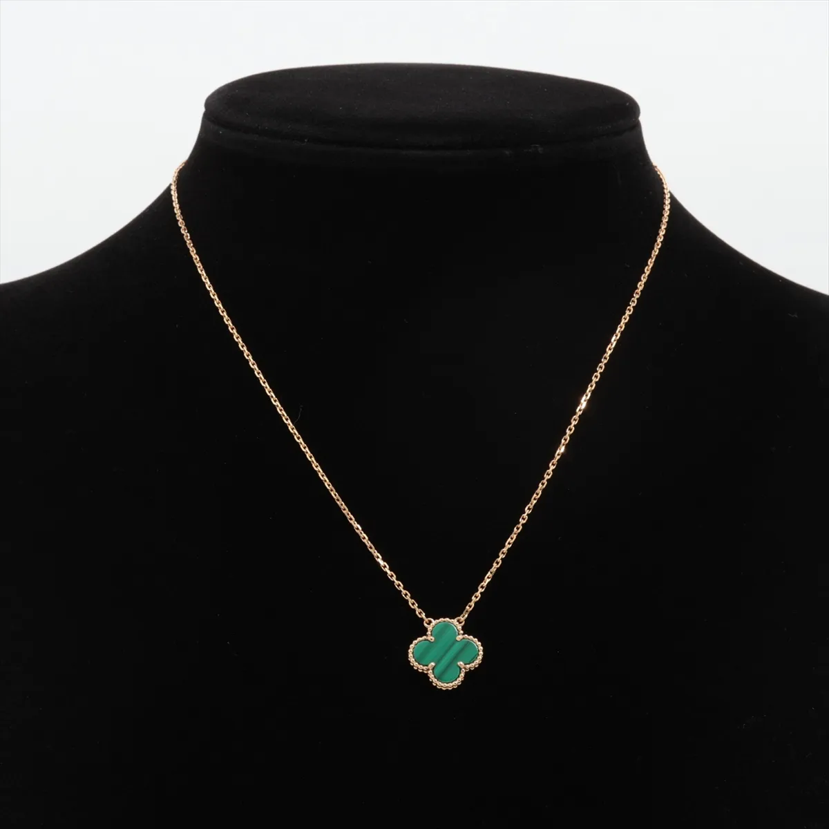 Vintage Alhambra Malachite Necklace 750 (Yellow Gold) 5.4g JA789938 — view 5