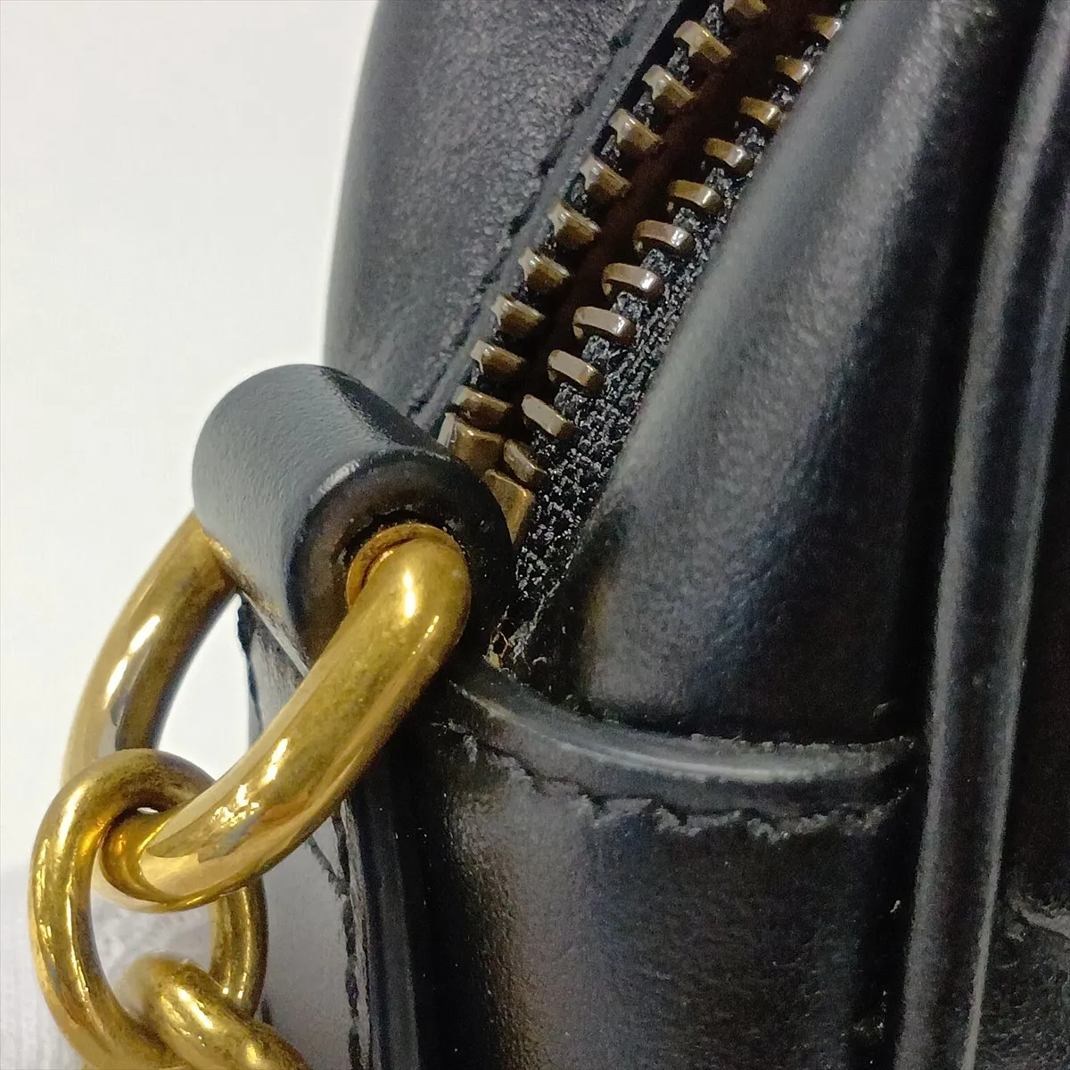 GG Marmont 448065 Leather Chain Shoulder Bag, Blue — view 11