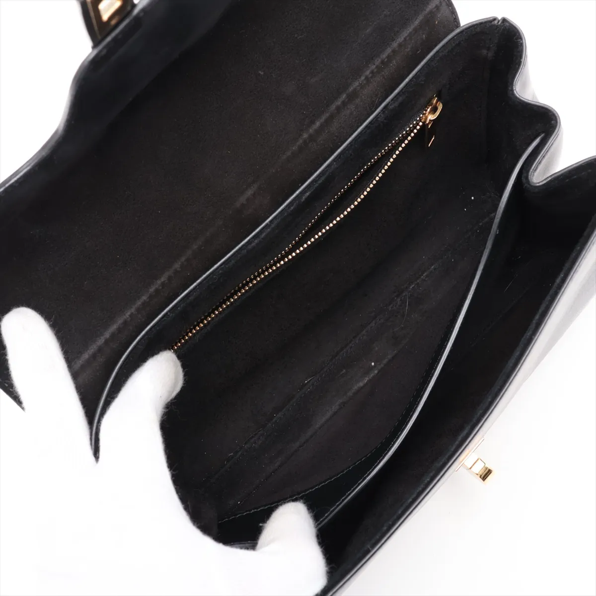 16th Anniversary Small Leather Shoulder Bag, Black — view 7