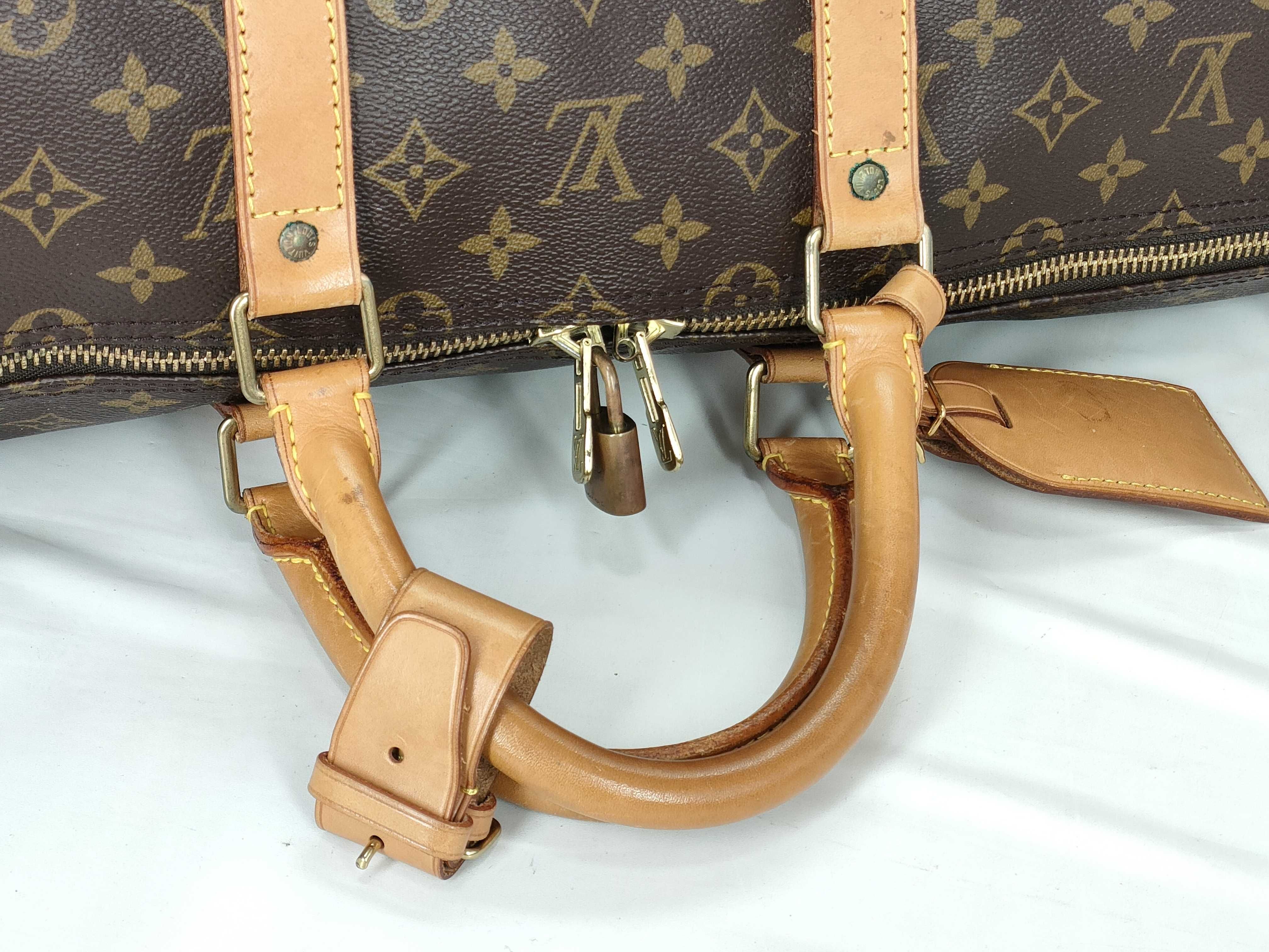 Monogram Keepall Bandoulière 55 M41414 TH0974 Brown Boston Bag — view 3