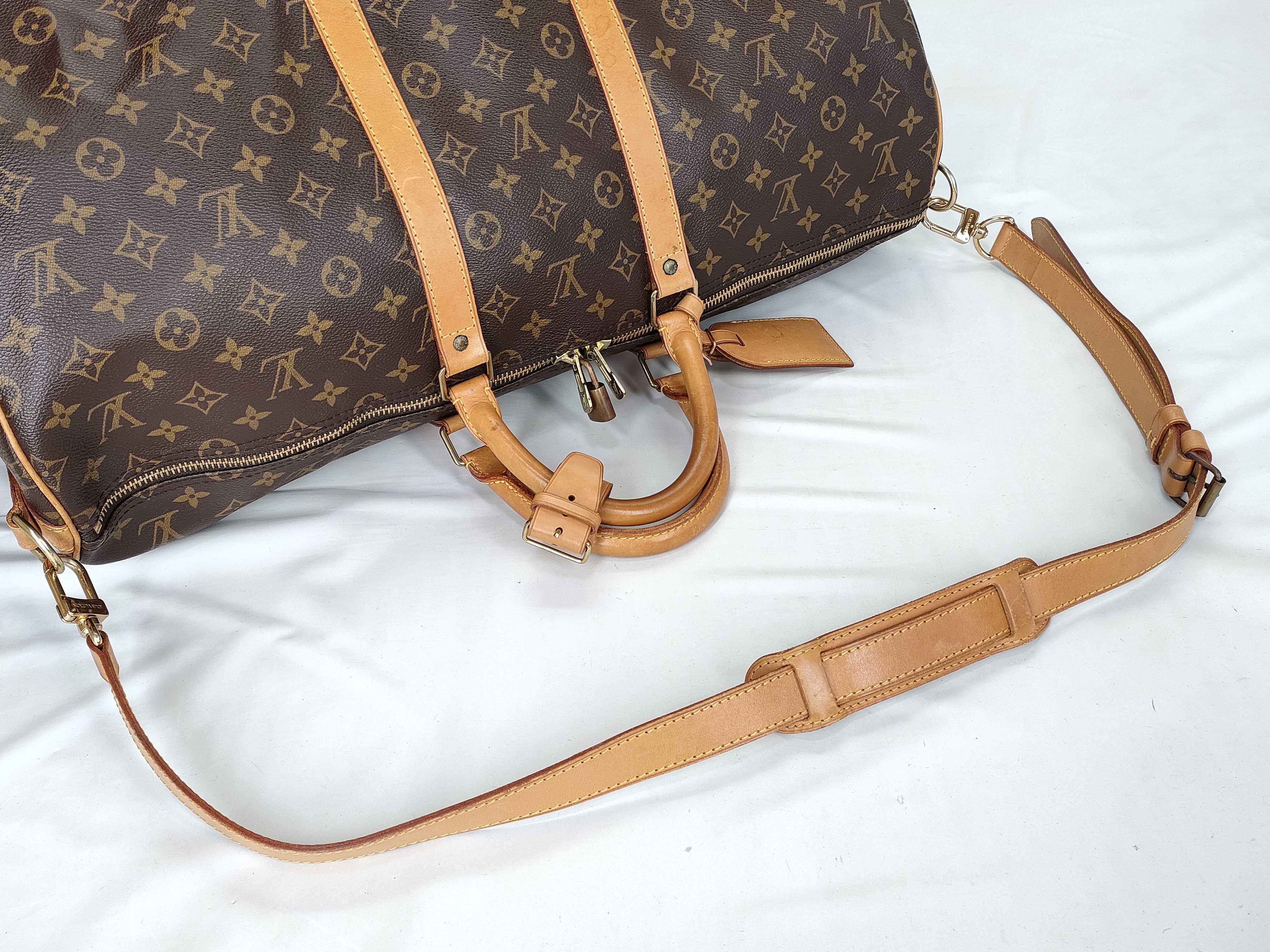 Monogram Keepall Bandoulière 55 M41414 TH0974 Brown Boston Bag — view 6
