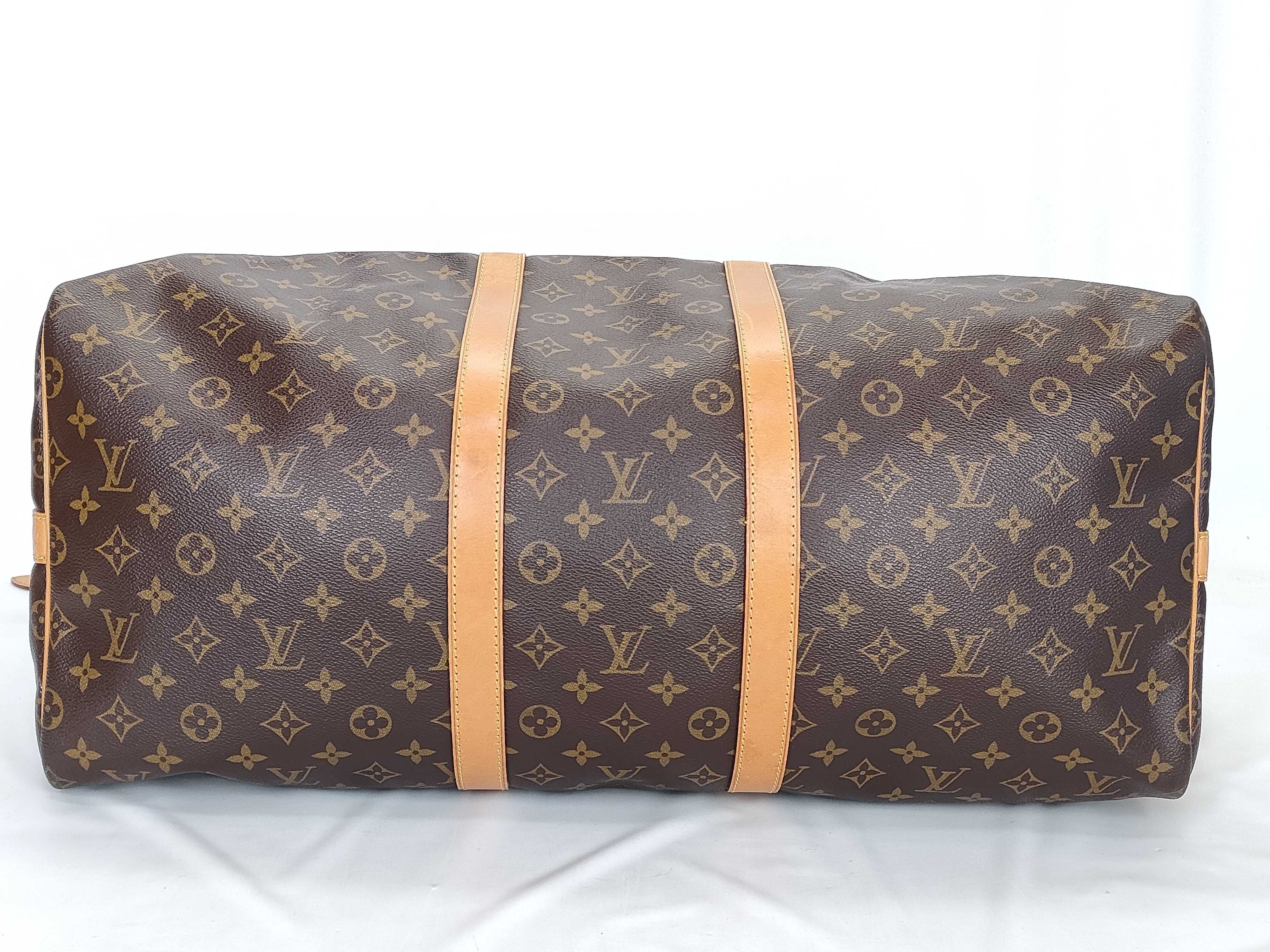 Monogram Keepall Bandoulière 55 M41414 TH0974 Brown Boston Bag — view 9