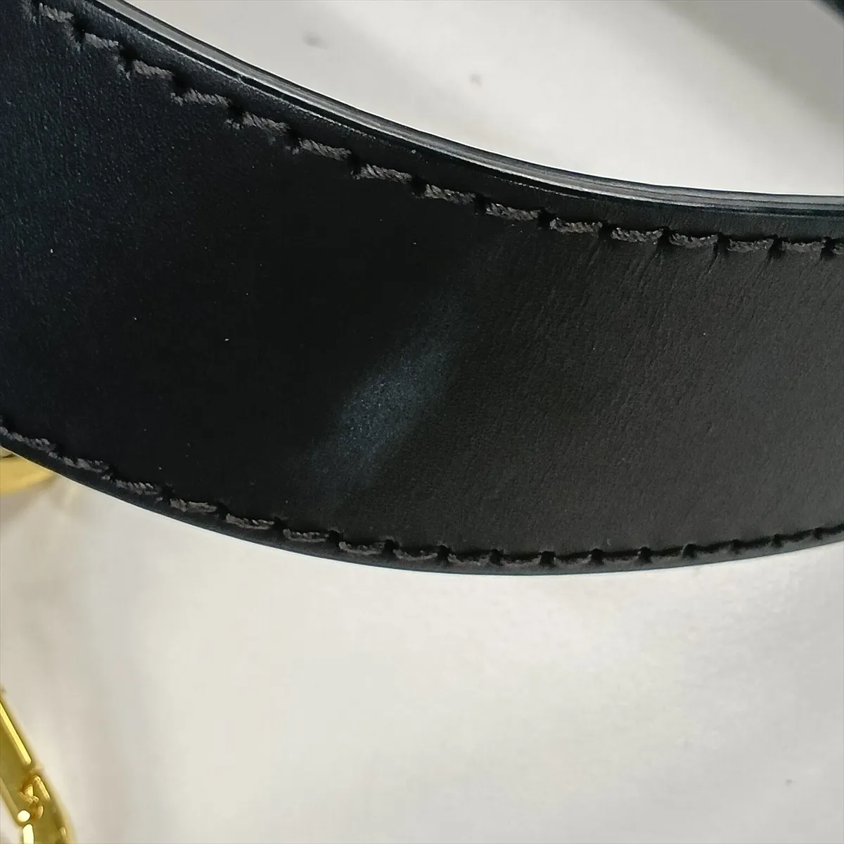 Oblique Montaigne 30 Canvas x Leather Shoulder Bag, Navy — view 11