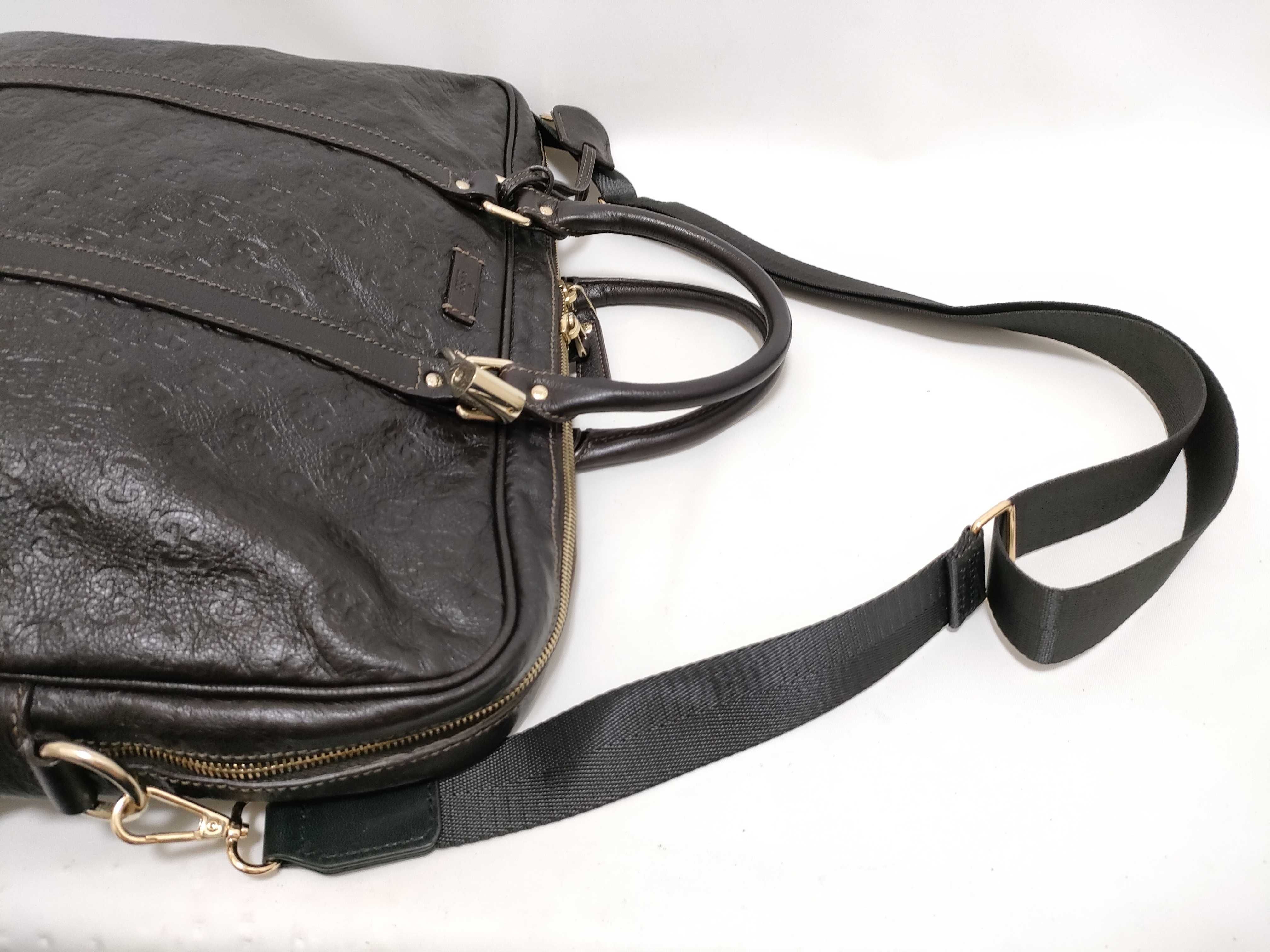GG Guccissima Leather Business Bag Shoulder Bag with Serial Number, Key, and Padlock — view 6