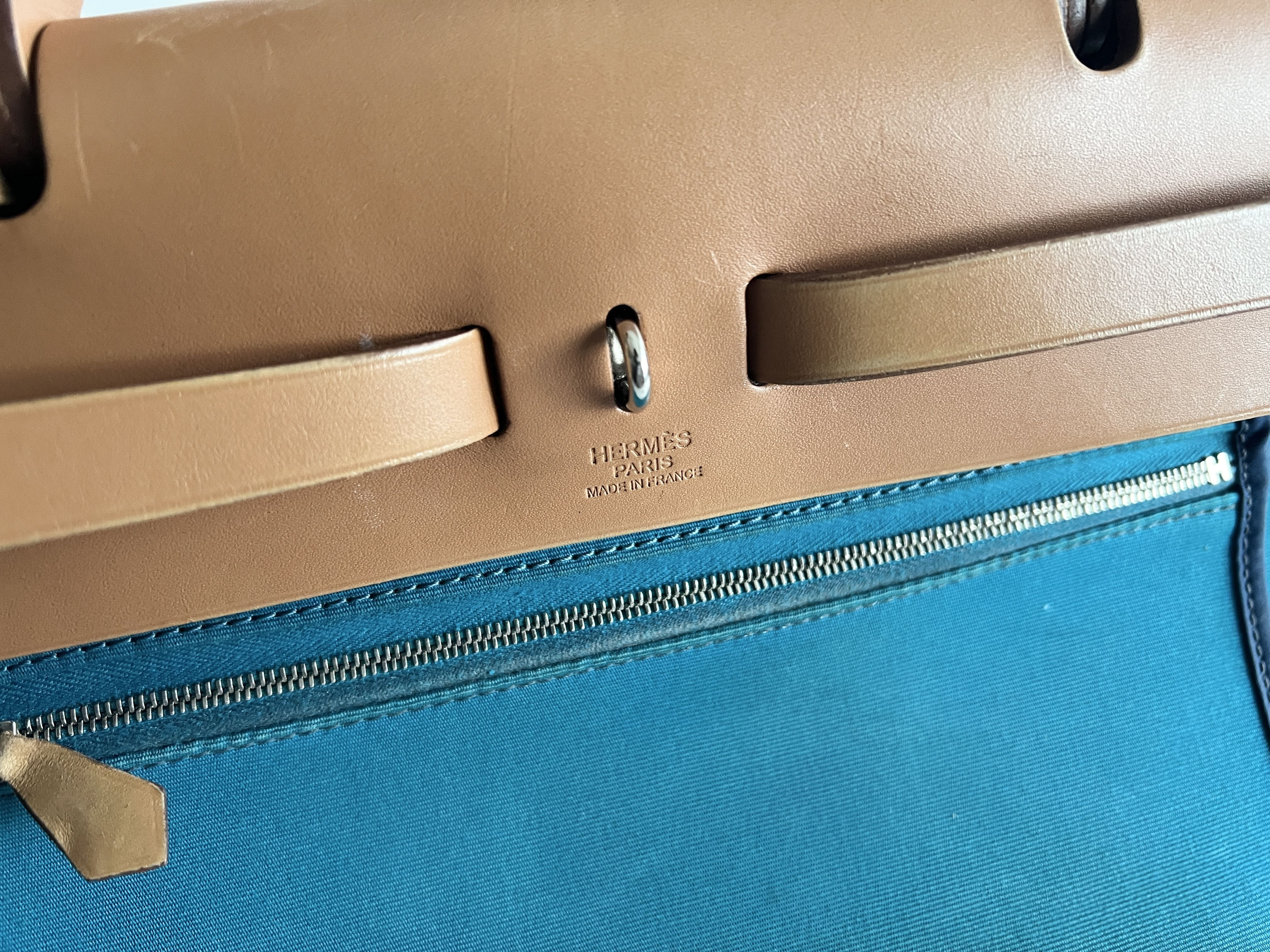 Herbag PM 31 Toile Officier Q stamp Canvas Leather 2-way Handbag with Pouch Shoulder Bag — view 8