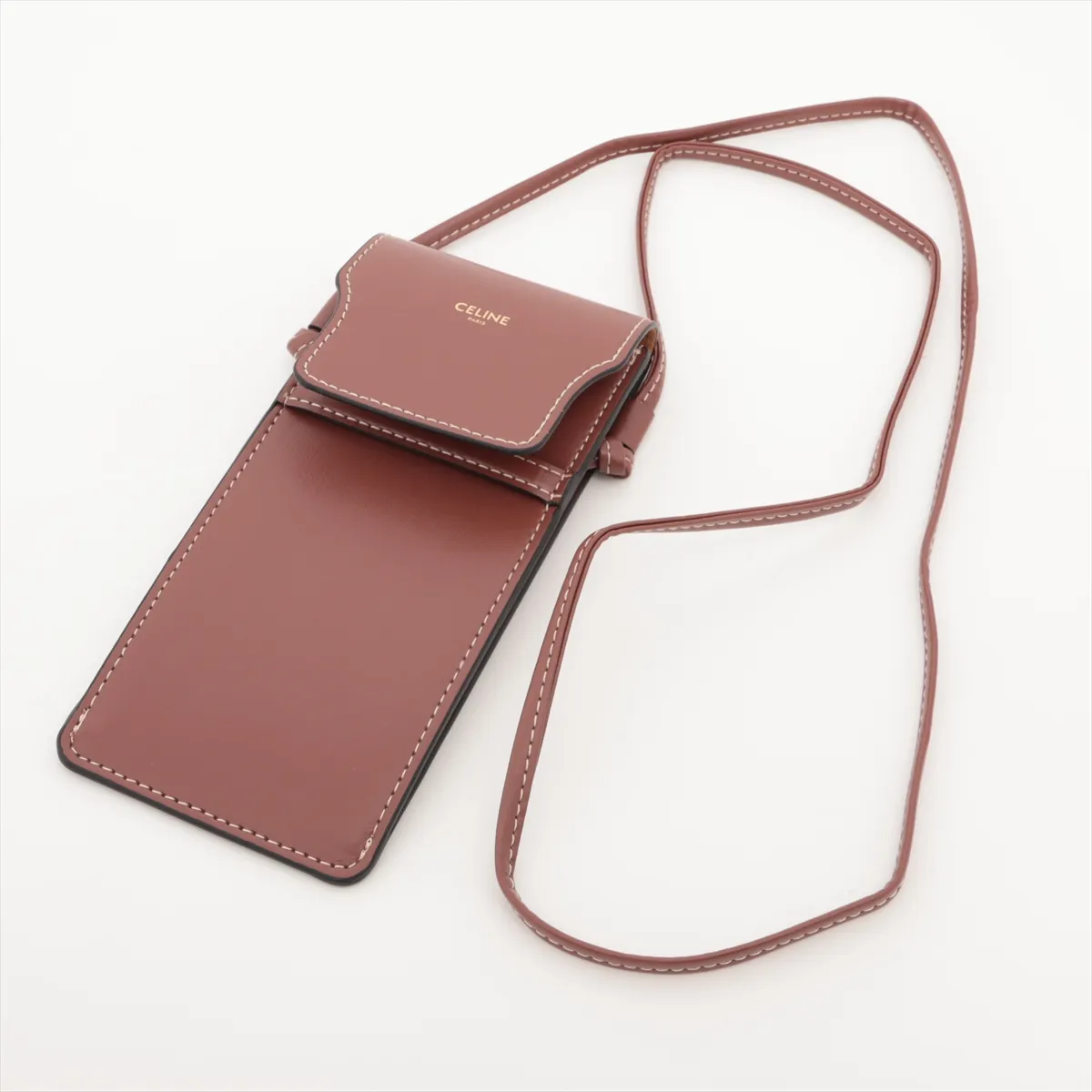 Logo Leather Pouch Brown — view 6