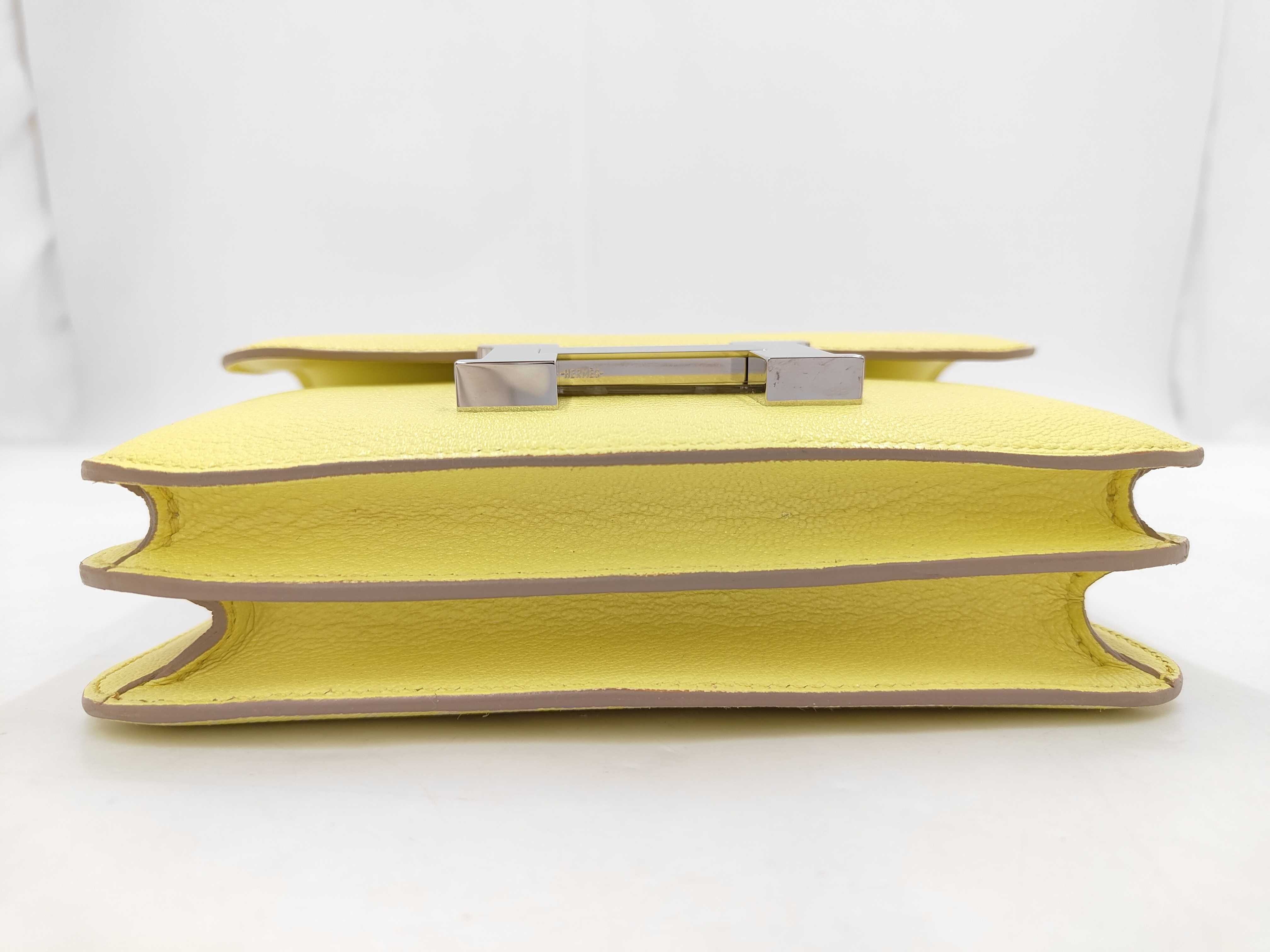 Constance Mini Chevre Limoncello Silver Hardware B Stamp Shoulder Bag — view 3