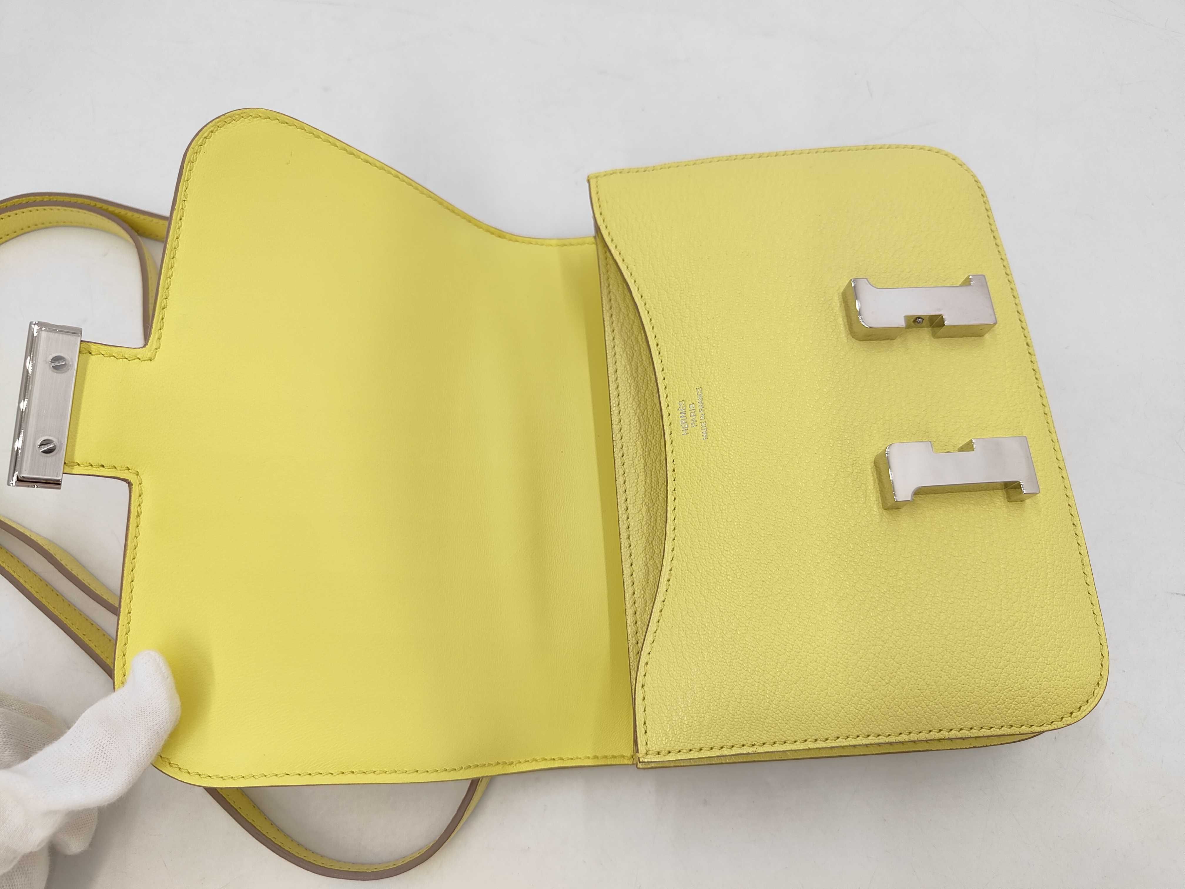 Constance Mini Chevre Limoncello Silver Hardware B Stamp Shoulder Bag — view 8