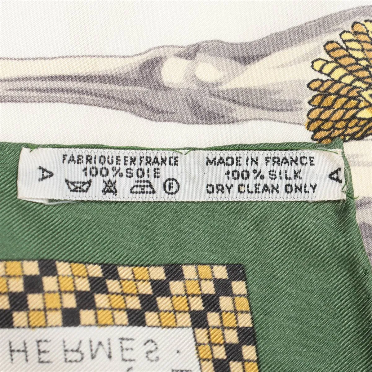 Carre 90 Harnais Francais PREMIER Harness of the First French Empire Scarf Silk Green — view 6