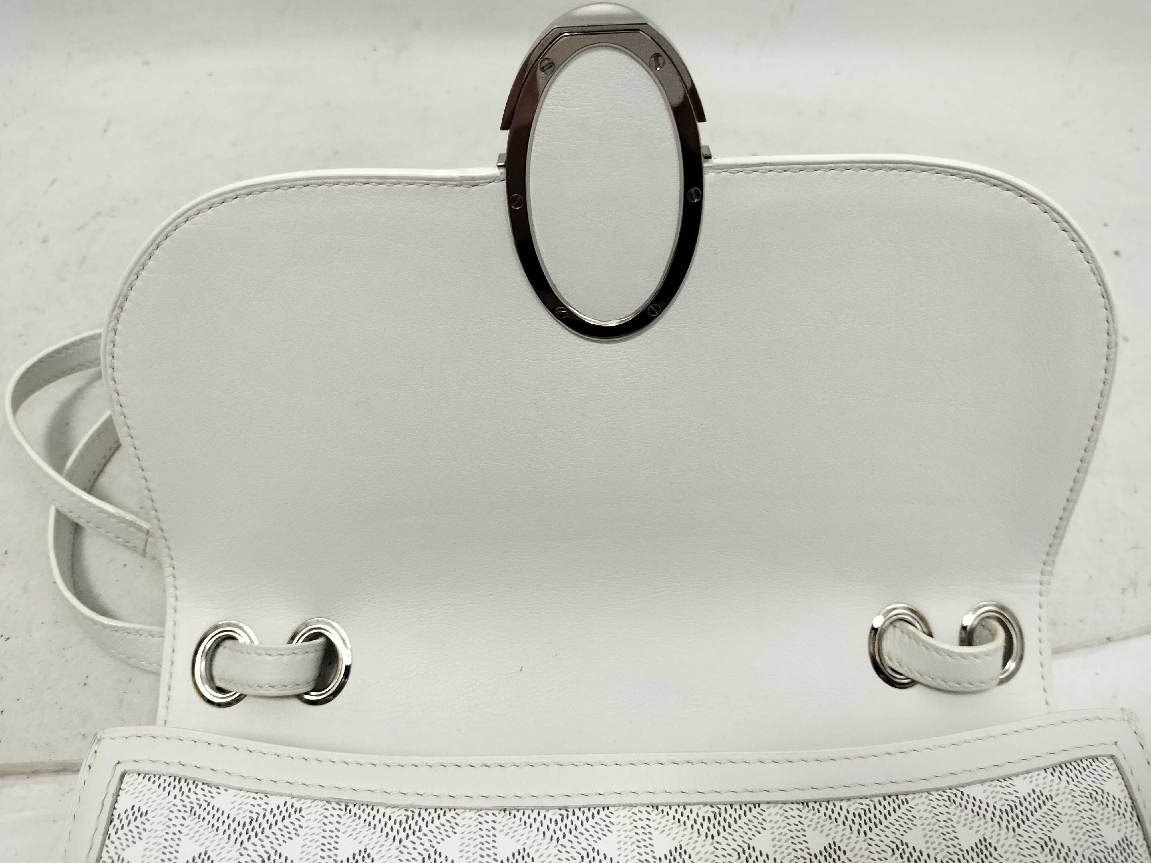 Sac 233 PM PVC x Leather Shoulder Bag, White — view 8
