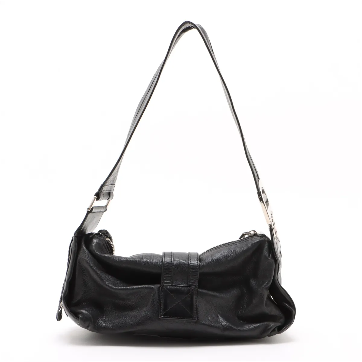 Flight Leather Shoulder Bag Black — view 2