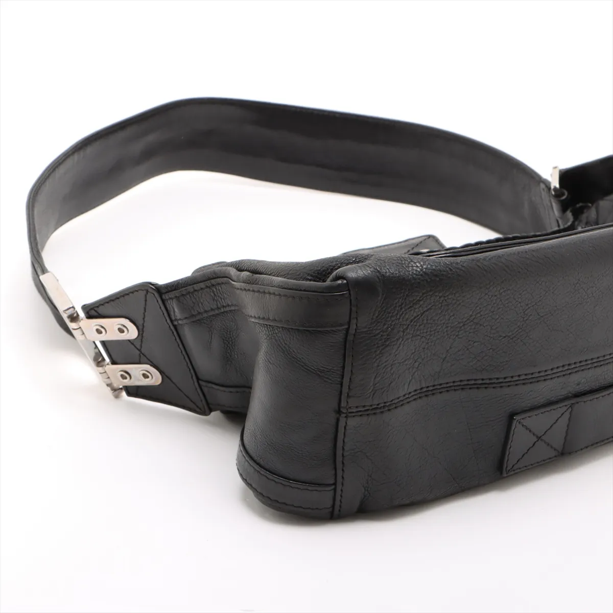 Flight Leather Shoulder Bag Black — view 4
