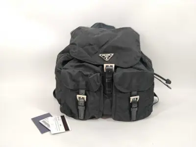 Nylon Double Pocket Backpack