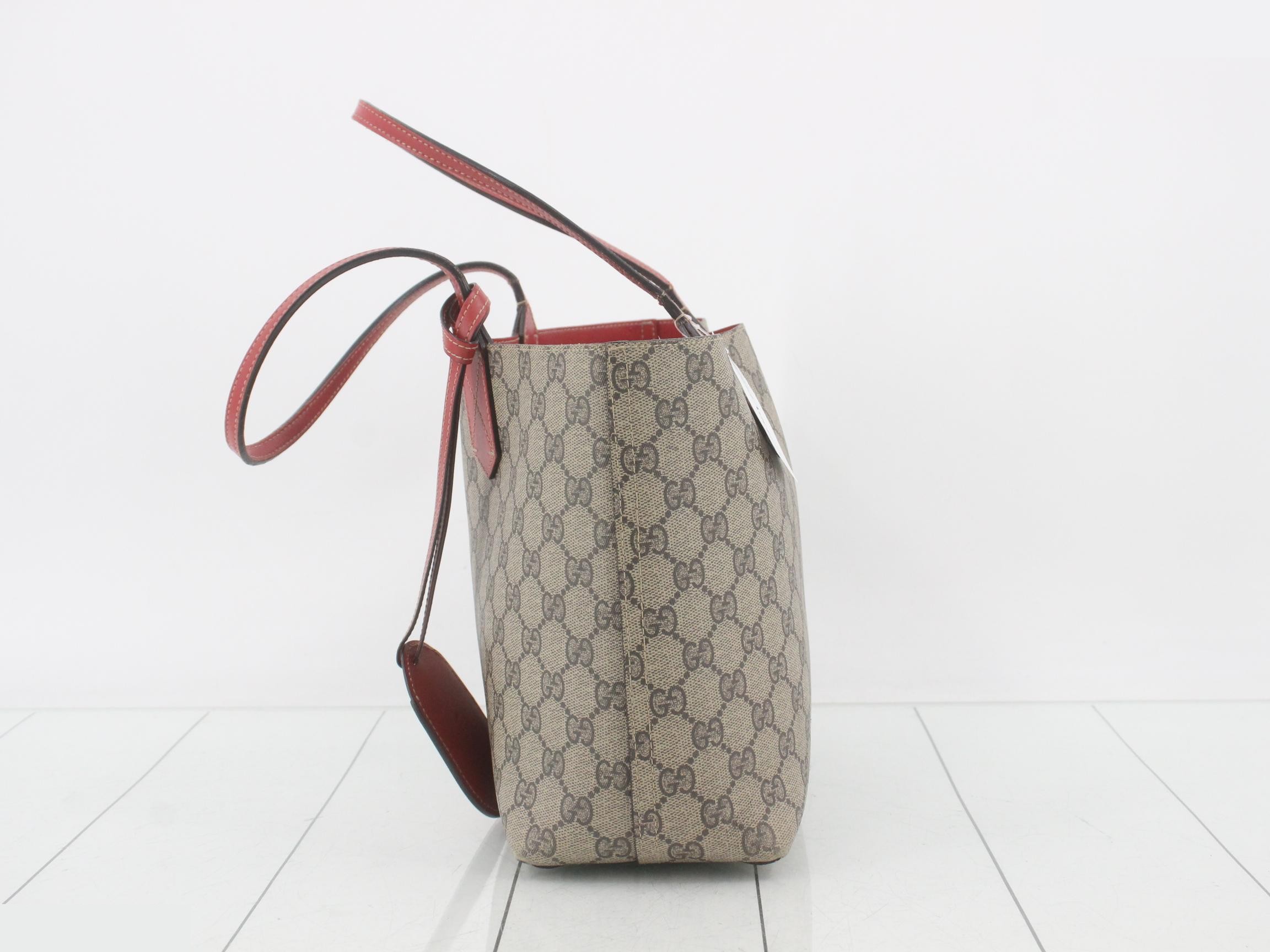 372613 Tote Bag, Reversible, GG Supreme Leather, Brown — view 3